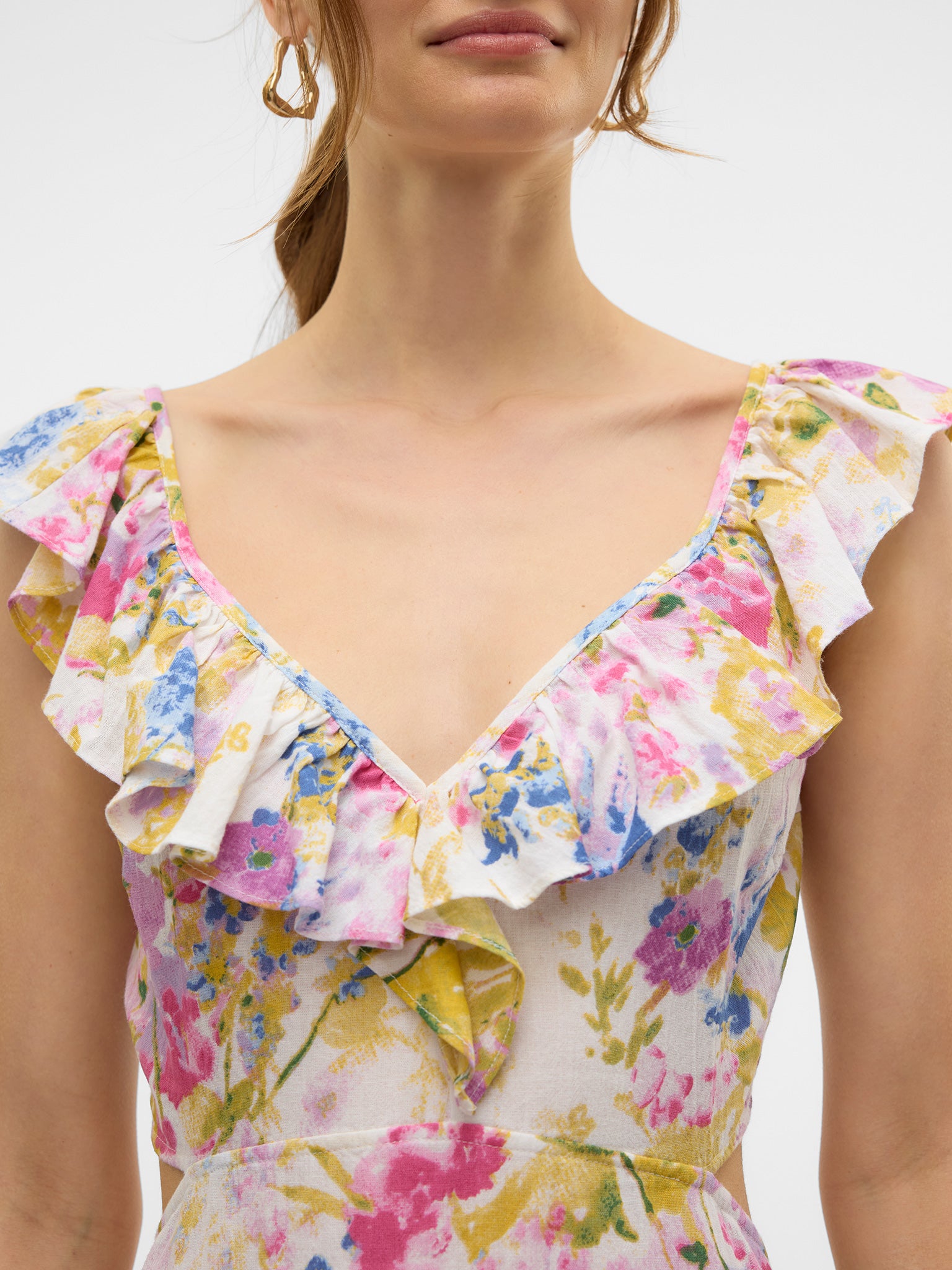 Γυναικείο φόρεμα φλοράλ VMDICTHE S/L ANKLE DETAIL DRESS WVN 10323628 | 10323628