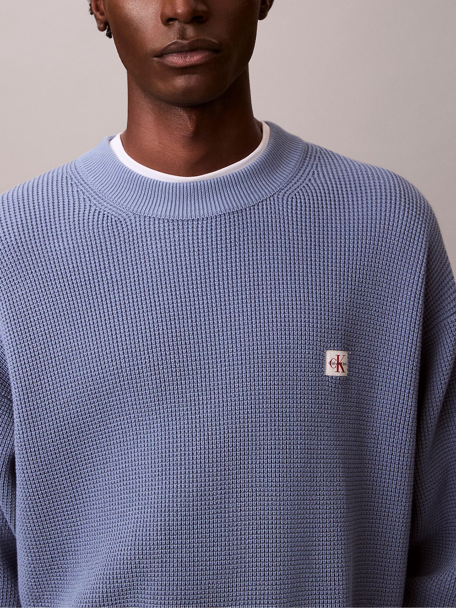 Ανδρική μπλούζα πλεκτή LS EZ COTTON WAFFLE CRWNK SWTR LV04RD313GC4I | LV04RD313GC4I