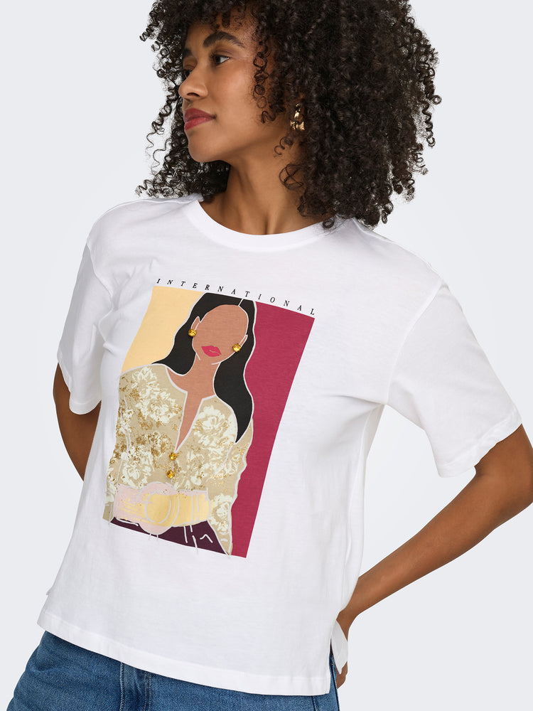 Γυναικείο t-shirt international ONLSUSAN S/S PRINT TOP BOX JRS 15372179 | 15372179