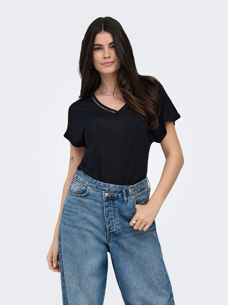 Γυναικεία μπλούζα ONLPENNY S/S BATSLEEVE V-NECK TOP 15371500 | 15371500