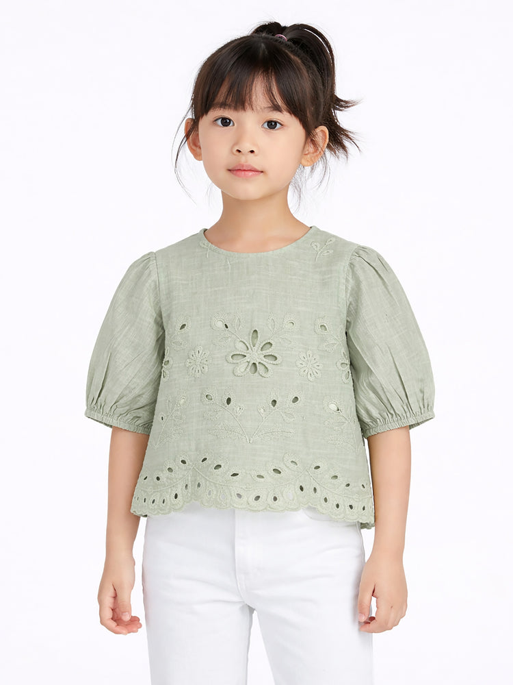 Εφηβική μπλούζα με κέντημα | 16-226205-4