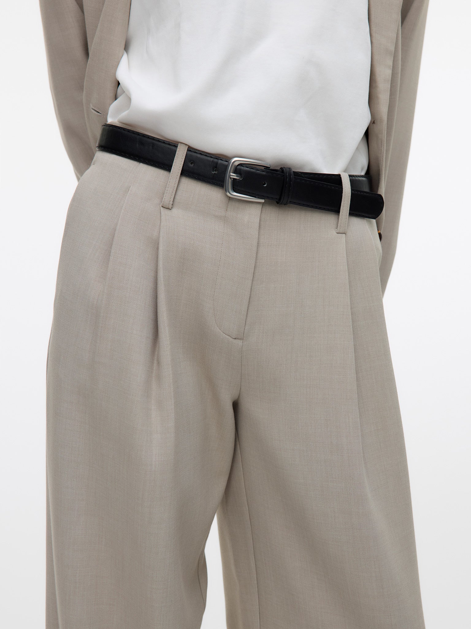 Γυναικεία παντελόνα με ζώνη VMMICHELL MW WIDE BELTED PANT 10336373 | 10336373