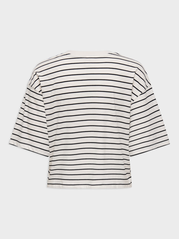 Γυναικείο t-shirt black stripes ONLBLOOM S/S LOOSE SHORT TOP JRS 15372024 | 15372024