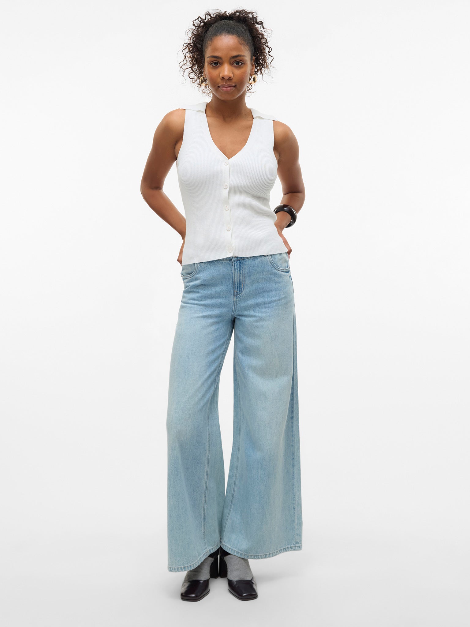 Γυναικείο παντελόνι τζιν VMANNET MR WIDE JEANS SI321 10331076 | 10331076