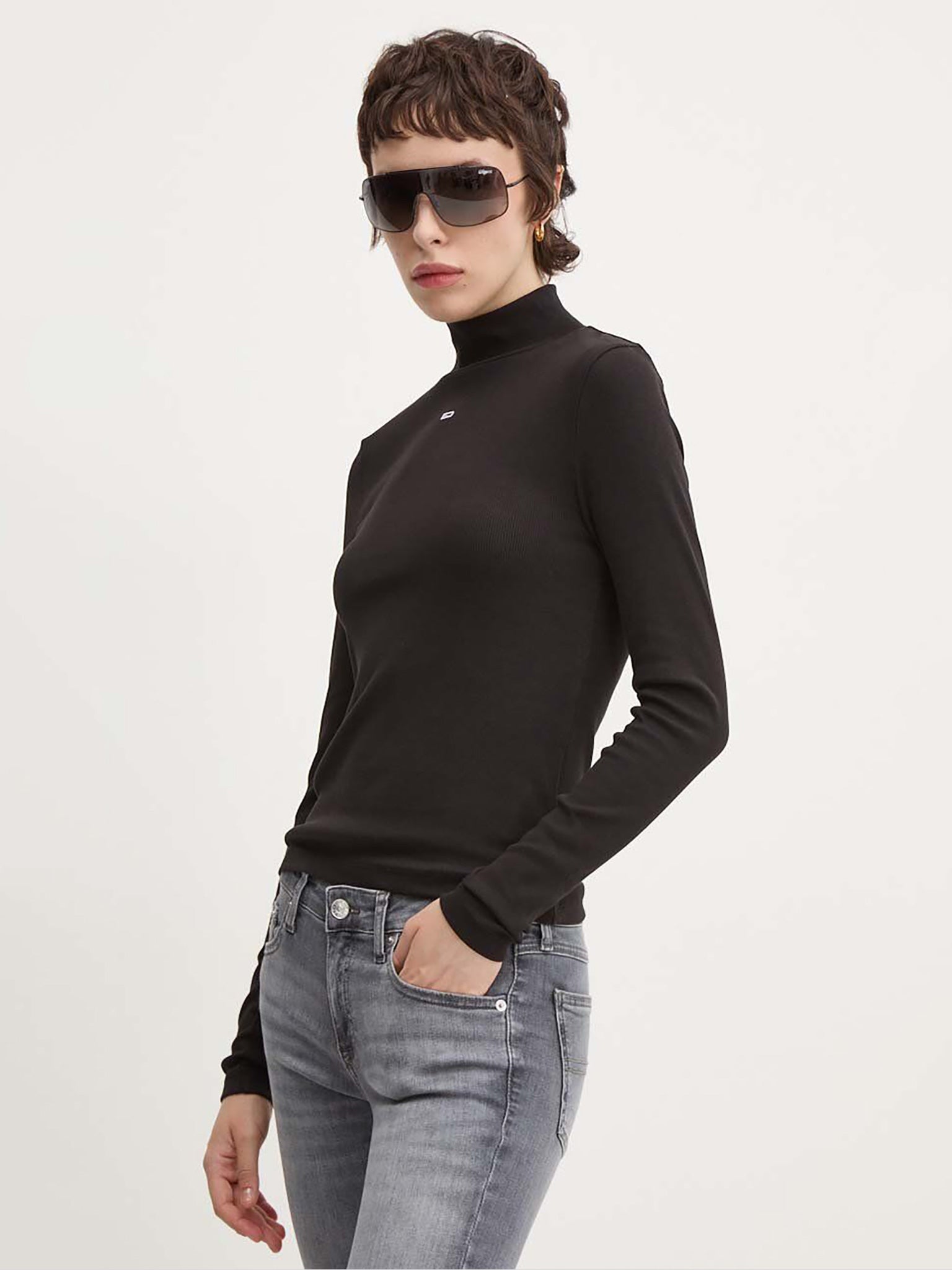 Γυναικεία μπλούζα ριπ TJW ESSENTIAL MOCK NECK DW0DW19830BDS | DW0DW19830BDS