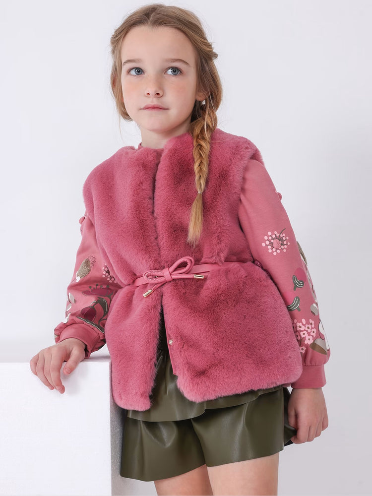 Παιδικό γιλέκο γούνινο με ζώνη | 13-04315-029