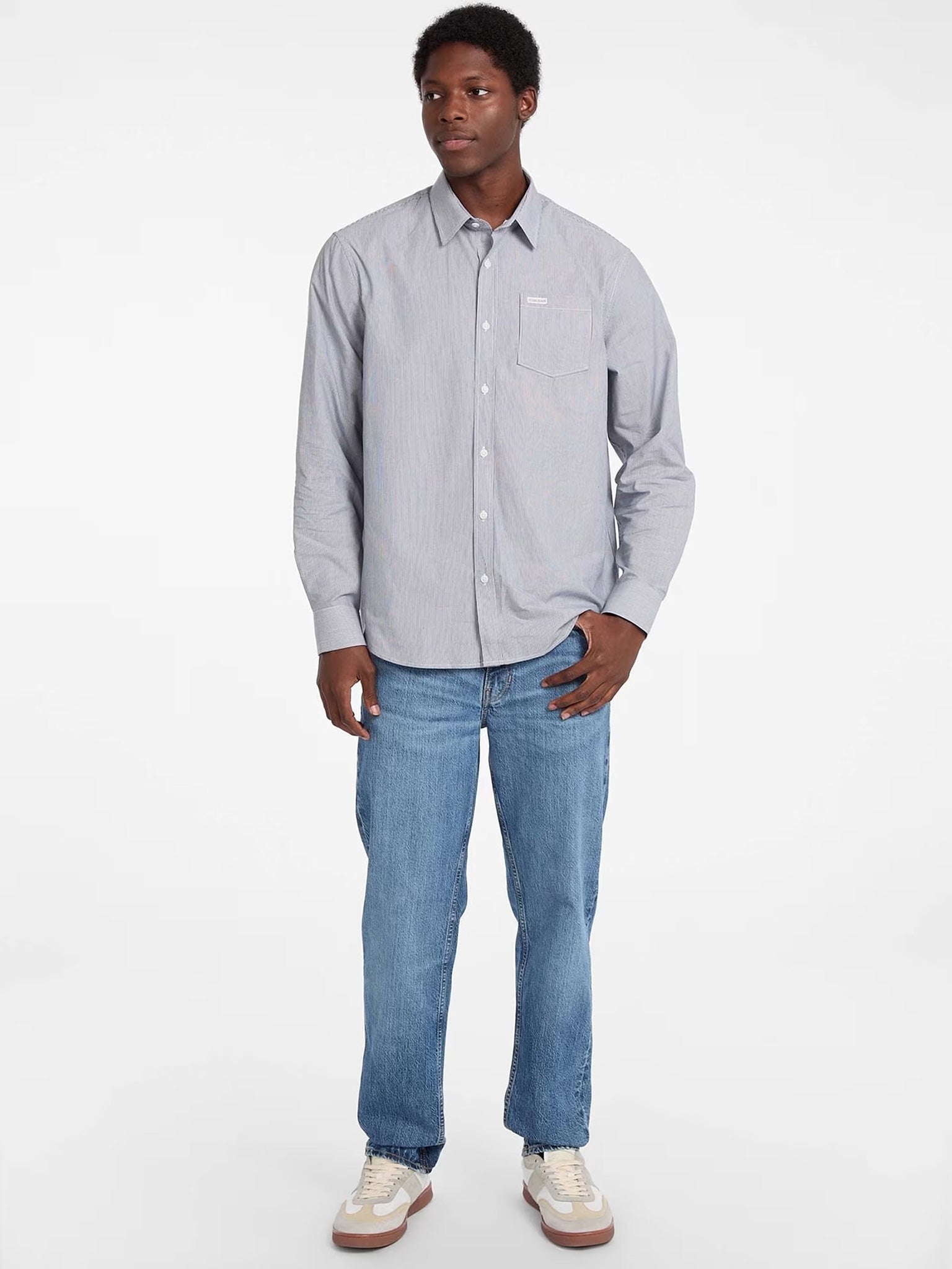 Ανδρικό πουκάμισο ριγέ regular pocket shirt M5RH67WGZ11S76A | M5RH67WGZ11S76A