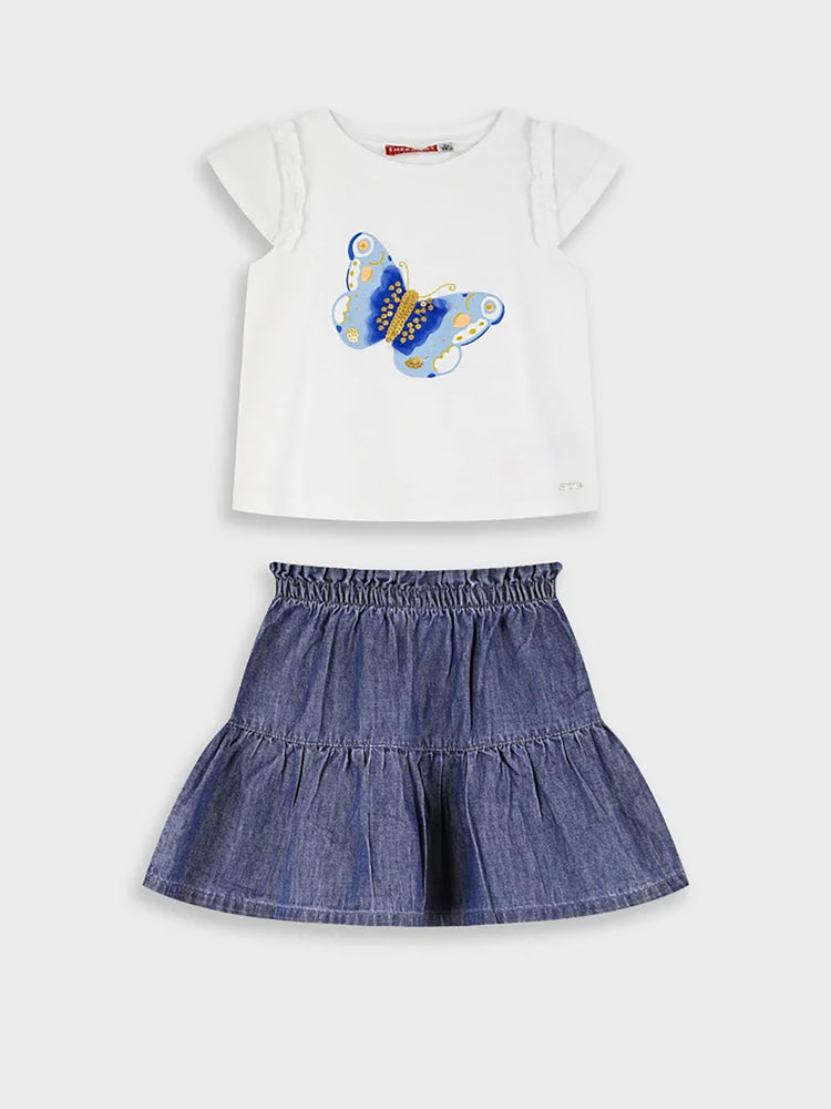 Παιδικό σετ με φούστα τζιν | 15-226321-0