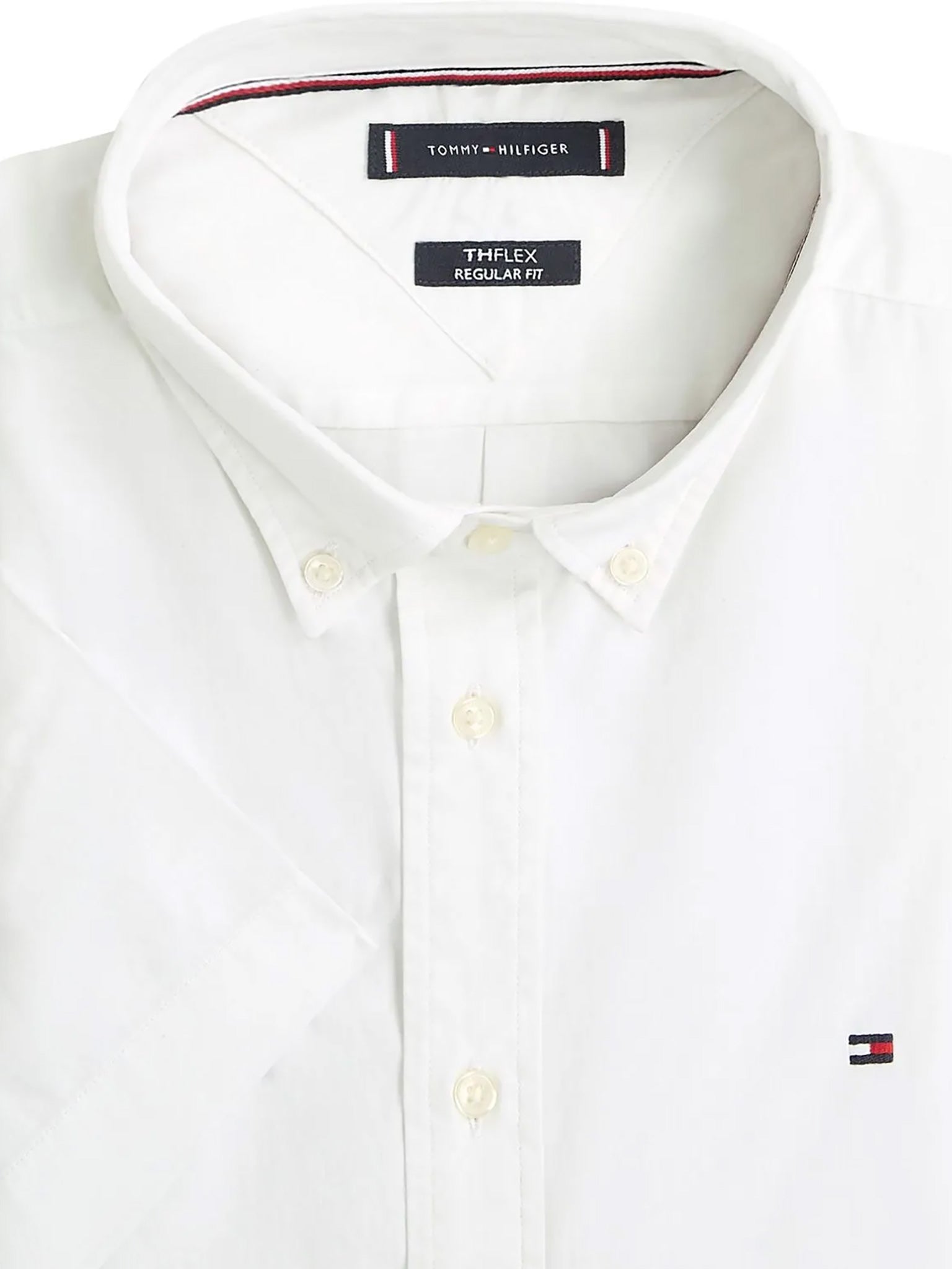 Ανδρικό πουκάμισο FLEX POPLIN SOLID S/S SHIRT MW0MW42248YCF | MW0MW42248YCF