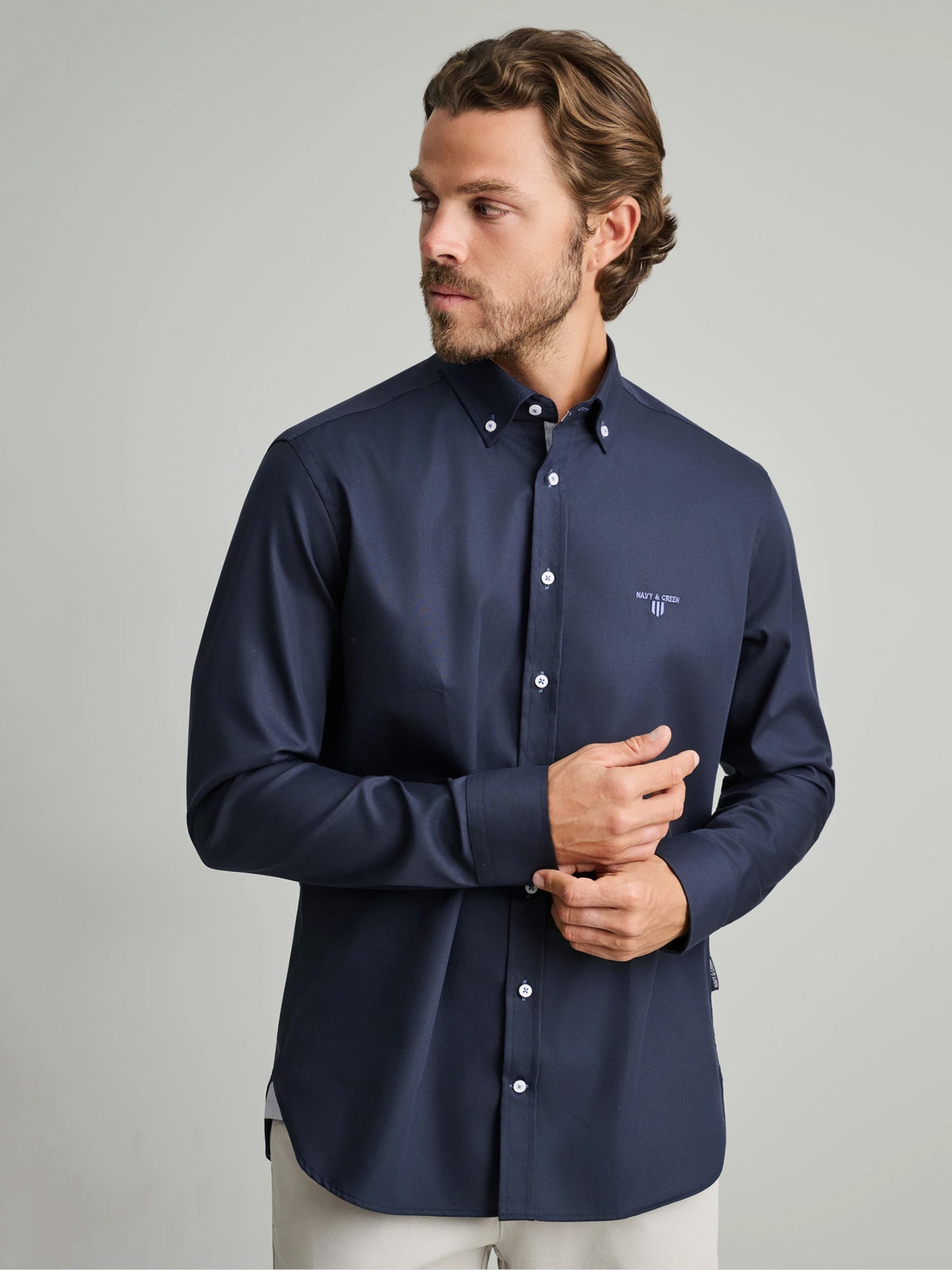 Ανδρικό πουκάμισο dark blue 24NG.BX220/1B.1 | 24NG.BX220/1B.1