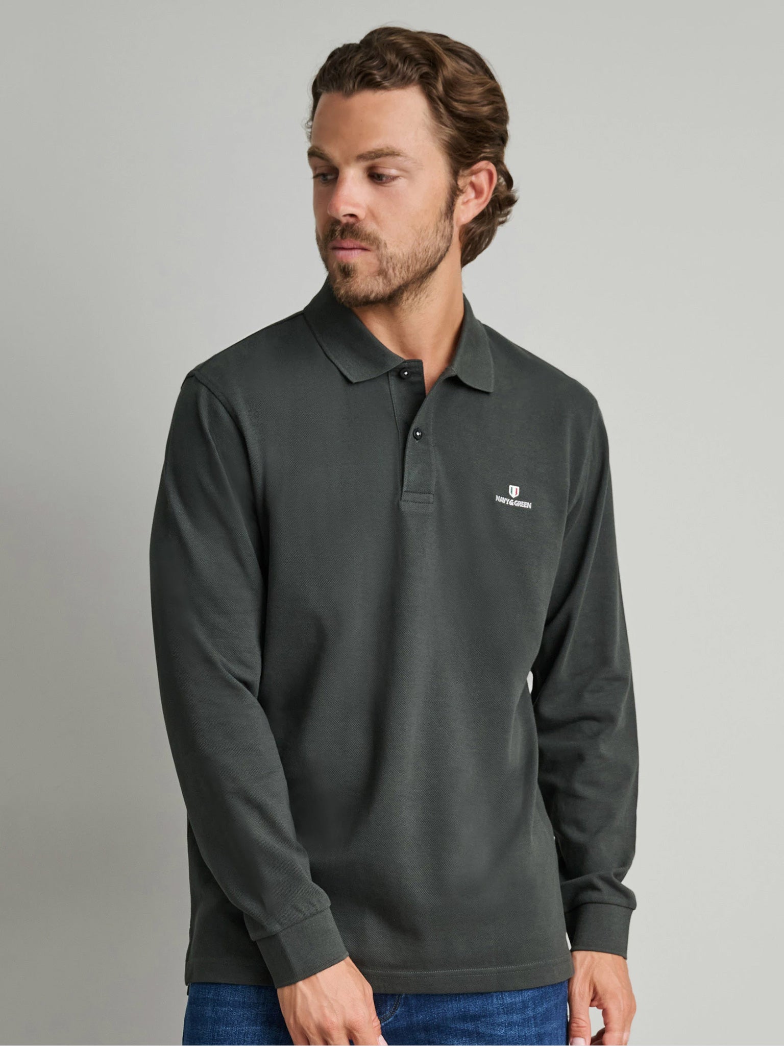 Ανδρική μπλούζα polo deepest green 24GE.500.8 | 24GE.500.8