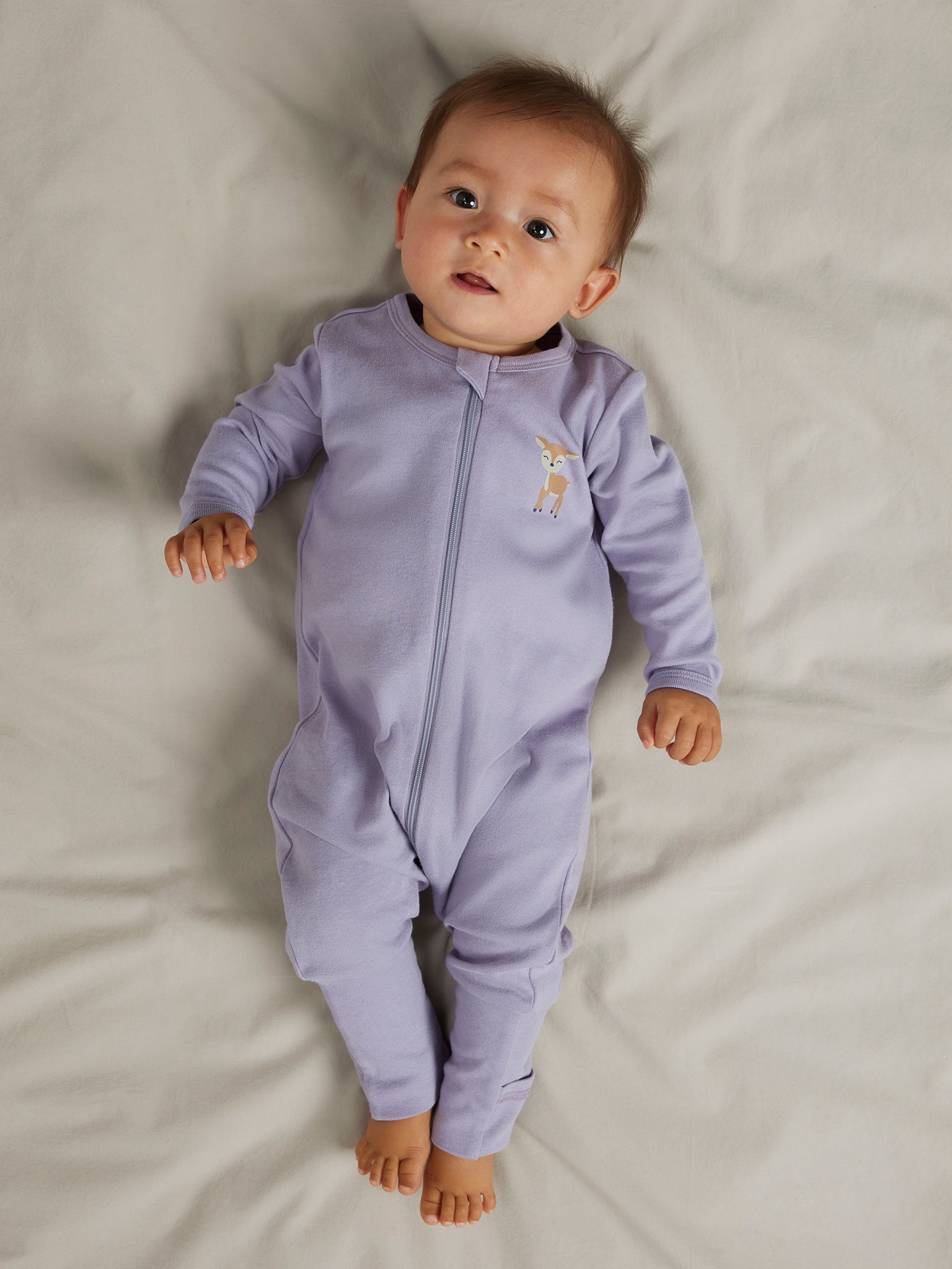 Βρεφικά φορμάκια σετ 2 τεμ NBFNIGHTSUIT 2P ZIP FF LILAC DEER NOOS 13254800 | 13254800