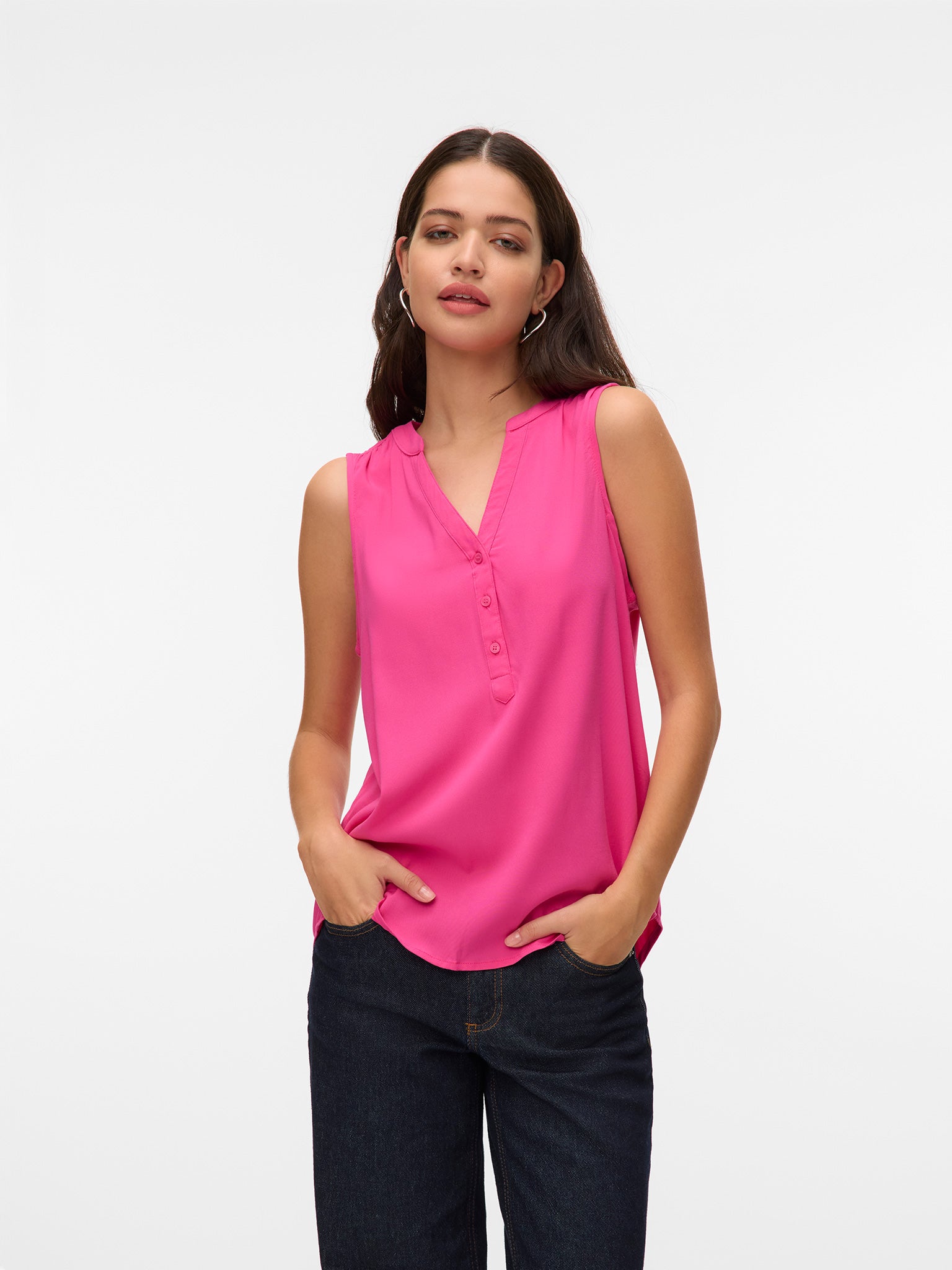 Γυναικεία μπλούζα ασύμμετρη VMBELLA SL V-NECK TOP WVN GA NOOS 10326002 | 10326002