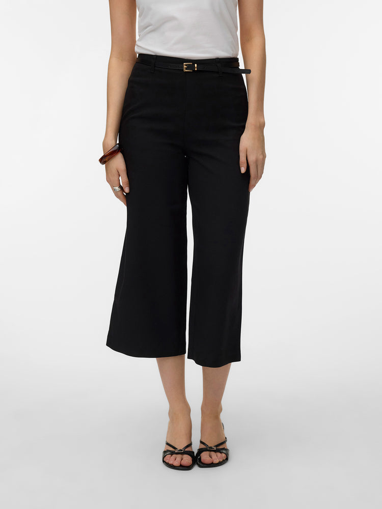 Γυναικεία ζιπ κιλότ VMELMA HW WIDE CULOTTE BELT PANT NOOS 10339926 | 10339926