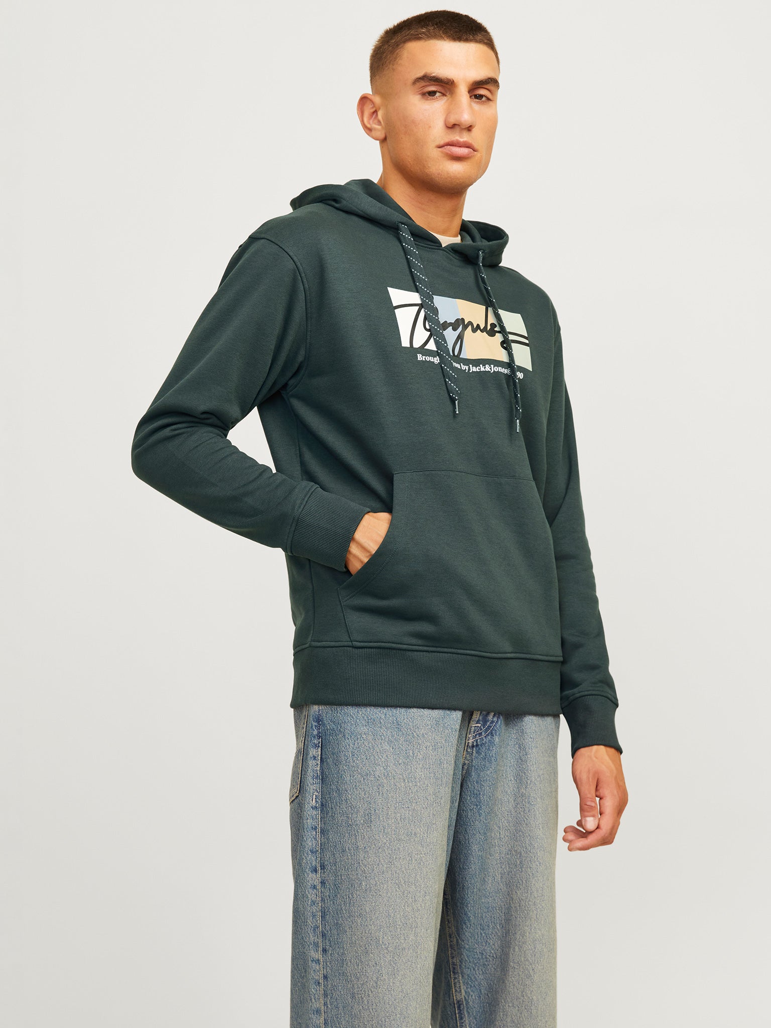 Ανδρική μπλούζα φούτερ JORPORTLAND BLOCK SWEAT HOOD LN 12262421 | 12262421