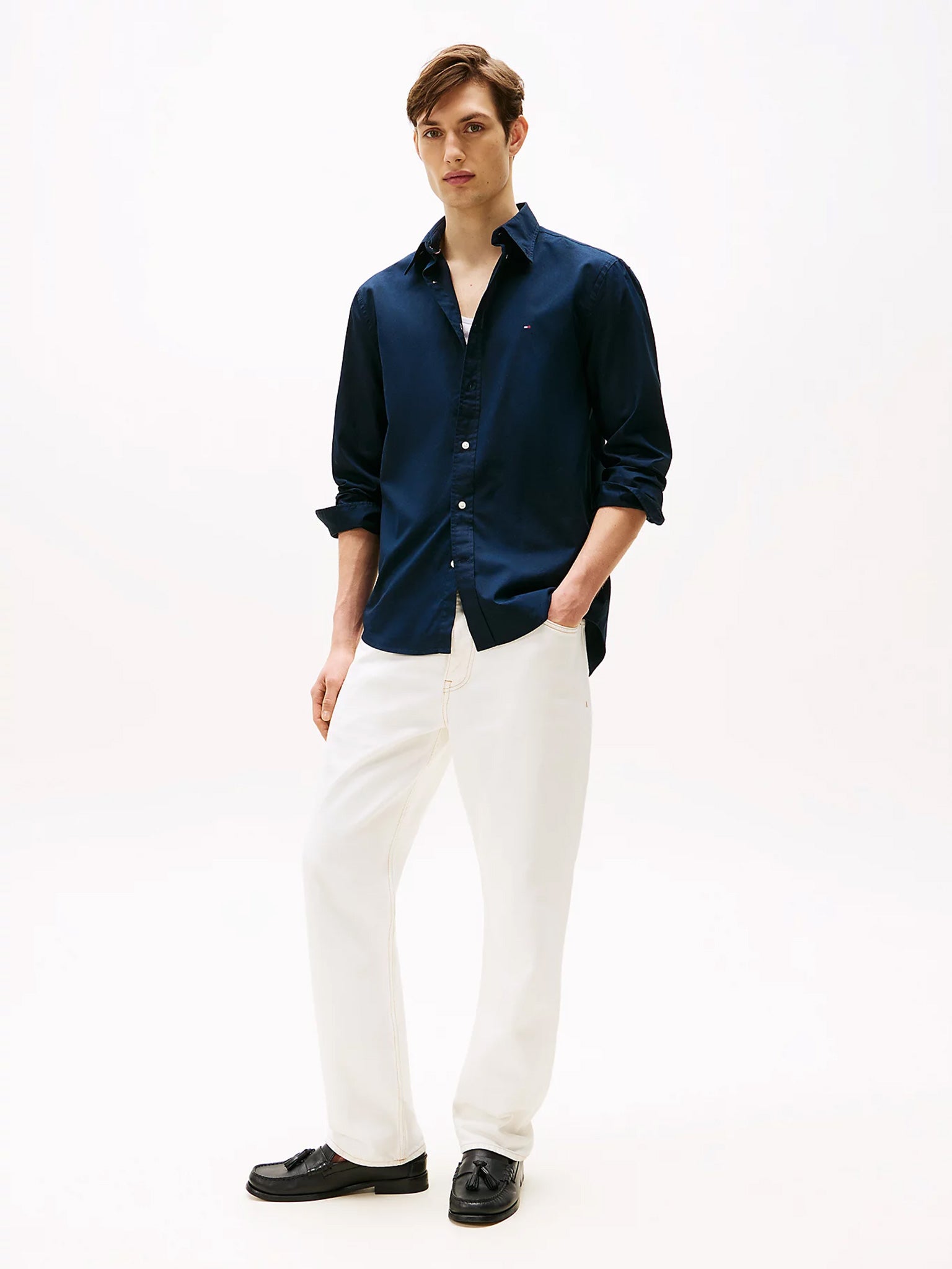 Ανδρικό πουκάμισο CORE FLEX POPLIN SOLID RF SHIRT MW0MW39988DW5 | MW0MW39988DW5