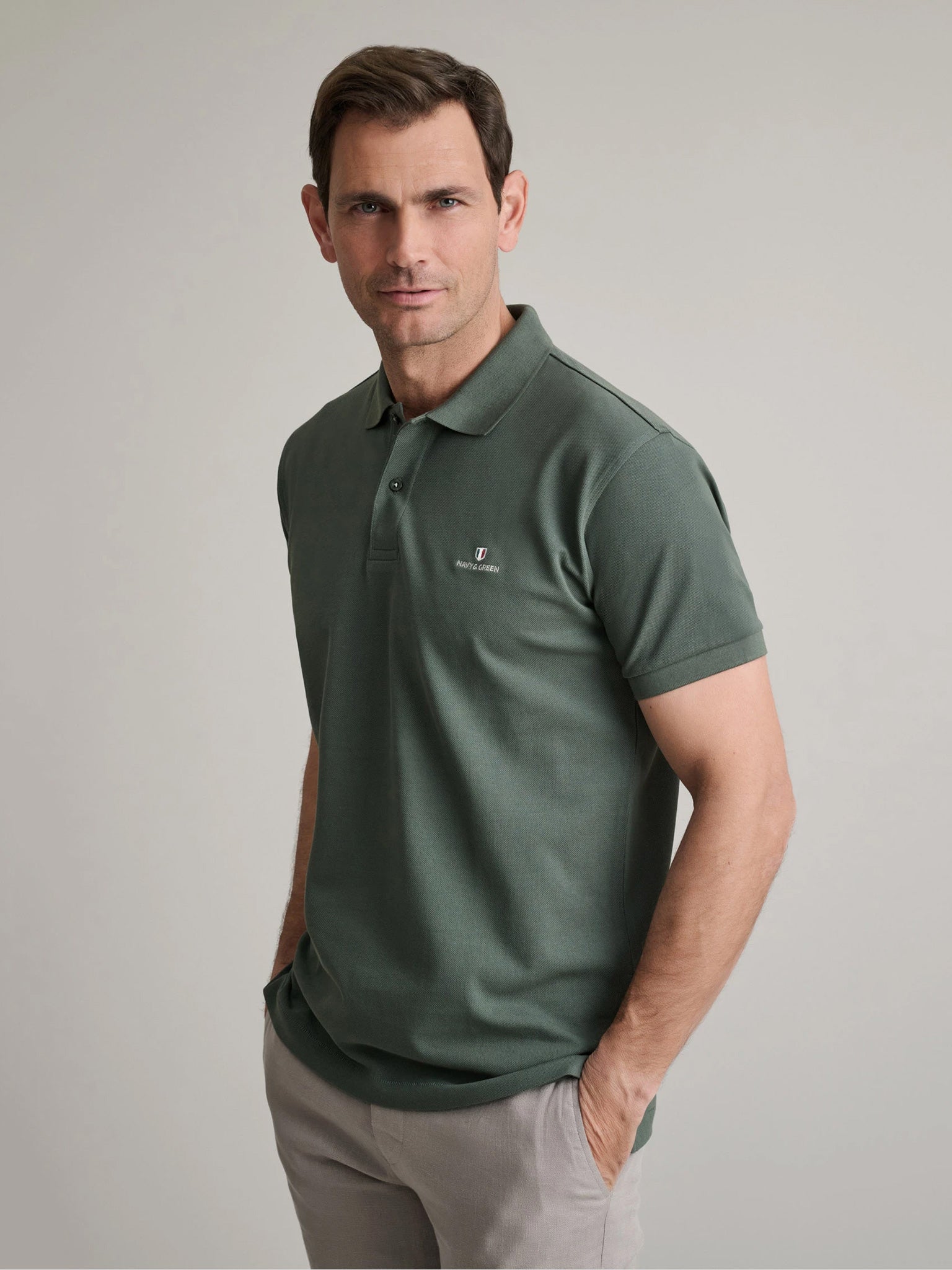 Ανδρικό polo army green 24GE.300.9 | 24GE.300.9