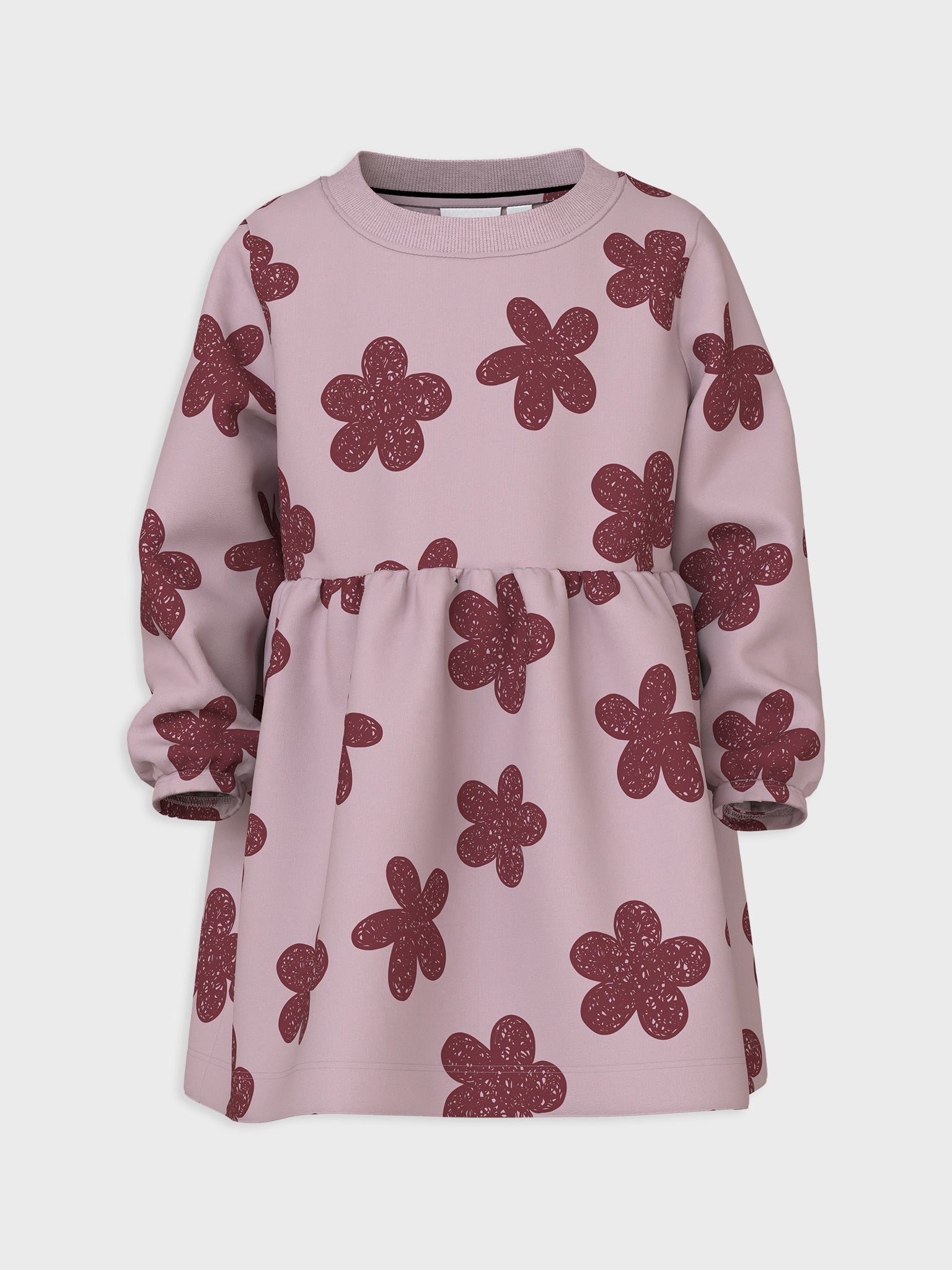 Παιδικό φόρεμα φούτερ Flowers NMFVILUBA LS SWE DRESS 13235130 | 13235130