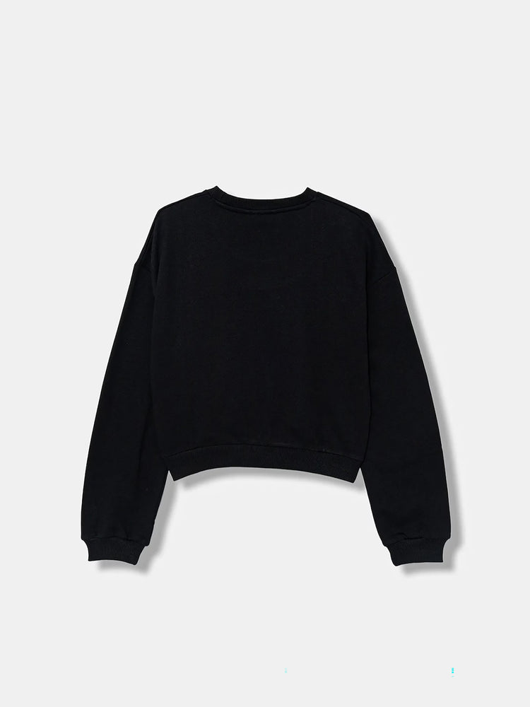 Εφηβική μπλούζα φούτερ με στρας J5BQ05KAV34JBLK | J5BQ05KAV34JBLK