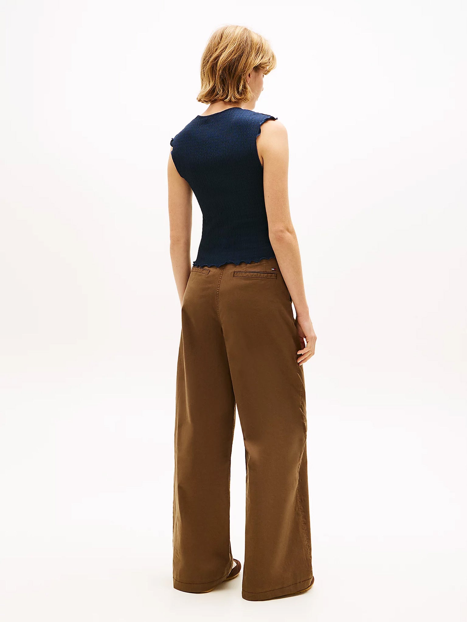 Γυναικεία μπλούζα γκοφρέ TJW SLIM SH SQUARE NCK SMOCK TOP DW0DW22220C1G | DW0DW22220C1G