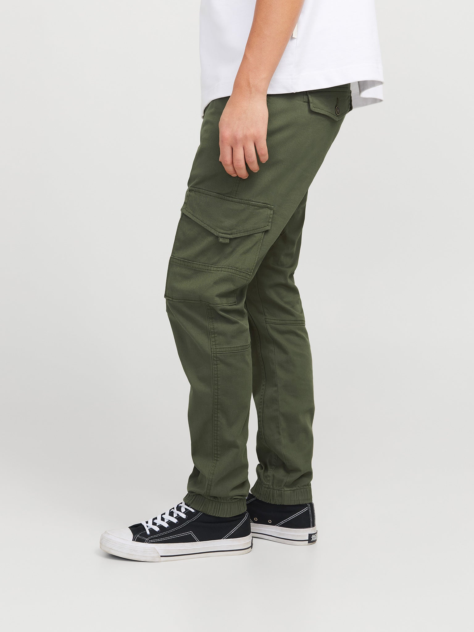 Ανδρικό παντελόνι cargo JPSTPAUL FLAKE CARGO OLIVE NIGHT NOOS 12141844 | 12141844
