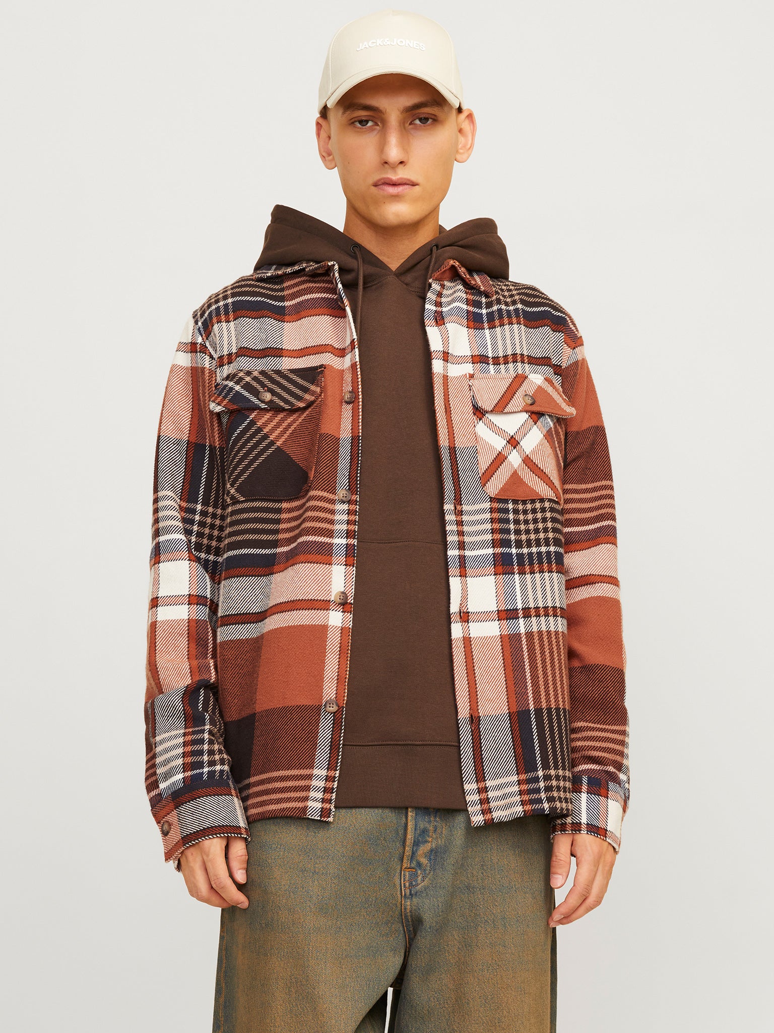 Ανδρικό πουκάμισο καρό JJDARREN FLANNEL OVERSHIRT LS 12261170 | 12261170