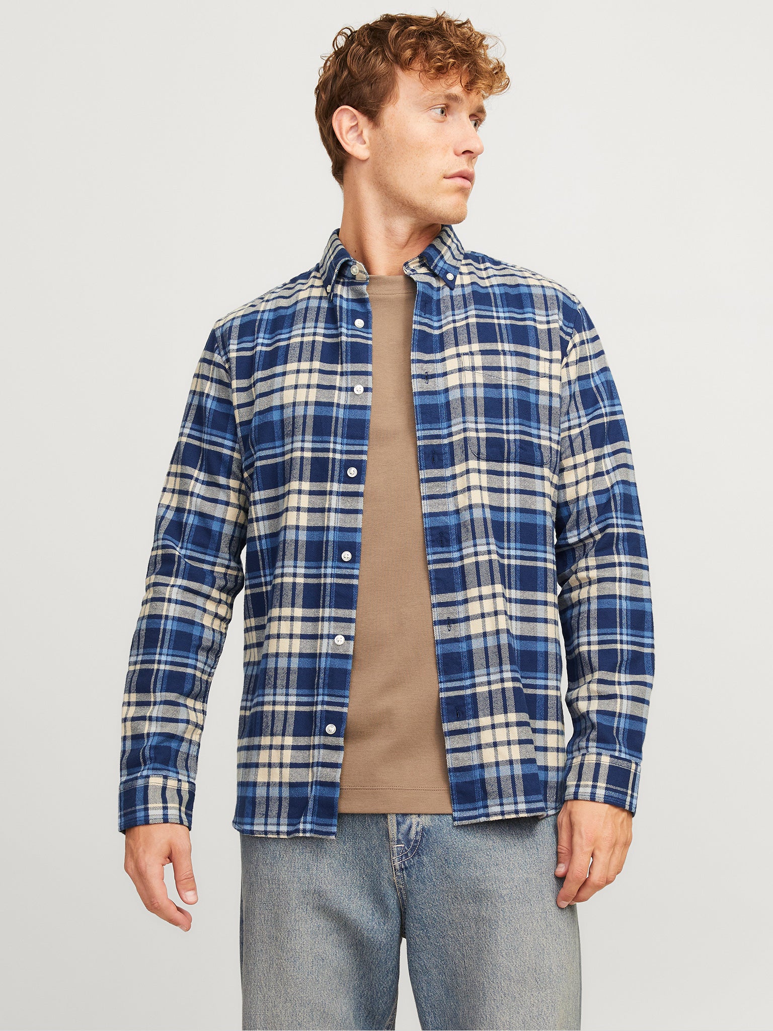 Ανδρικό πουκάμισο καρό JPRBLUNORRIS FLANNEL LS SHIRT BF 12265385  | 12265385