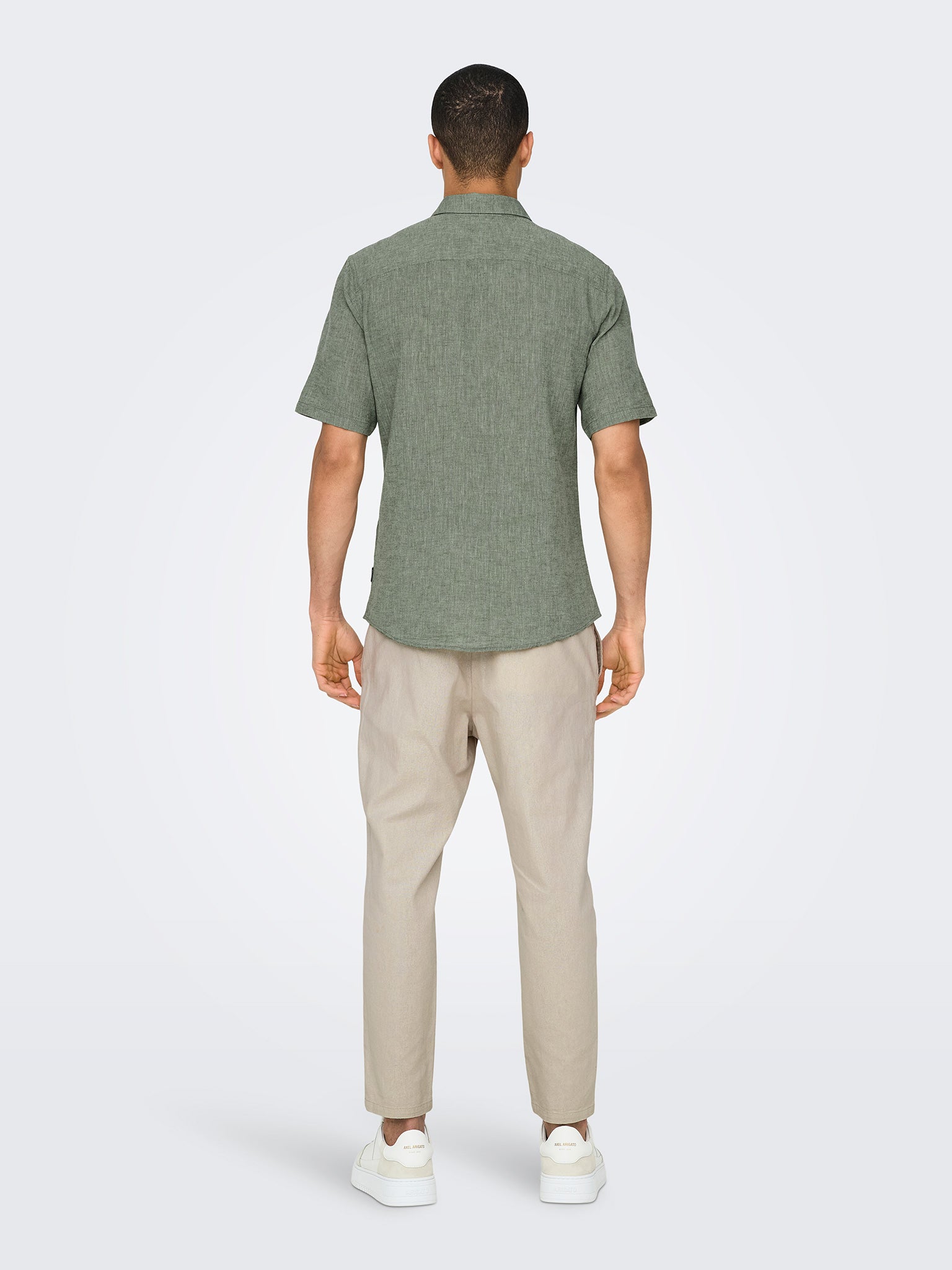Ανδρικό πουκάμισο ONSCAIDEN LIFE SS SOLID LINEN BLEND NOOS 22009885 | 22009885