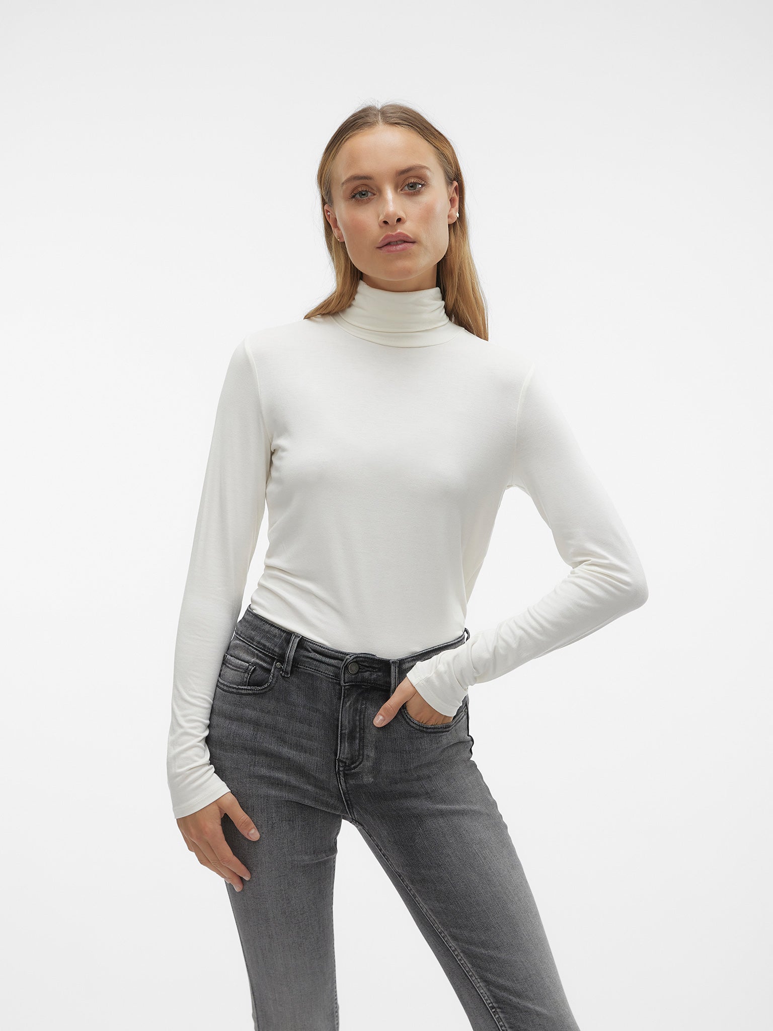 Γυναικεία μπλούζα VMALBERTE LS ROLLNECK TOP JRS NOOS 10293803 | 10293803