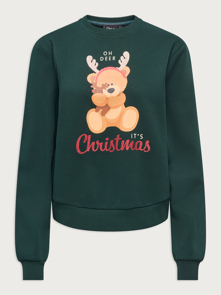 Γυναικεία μπλούζα φούτερ ONLYDA XMAS L/S O-NECK BOX SWT 15270956 | 15270956