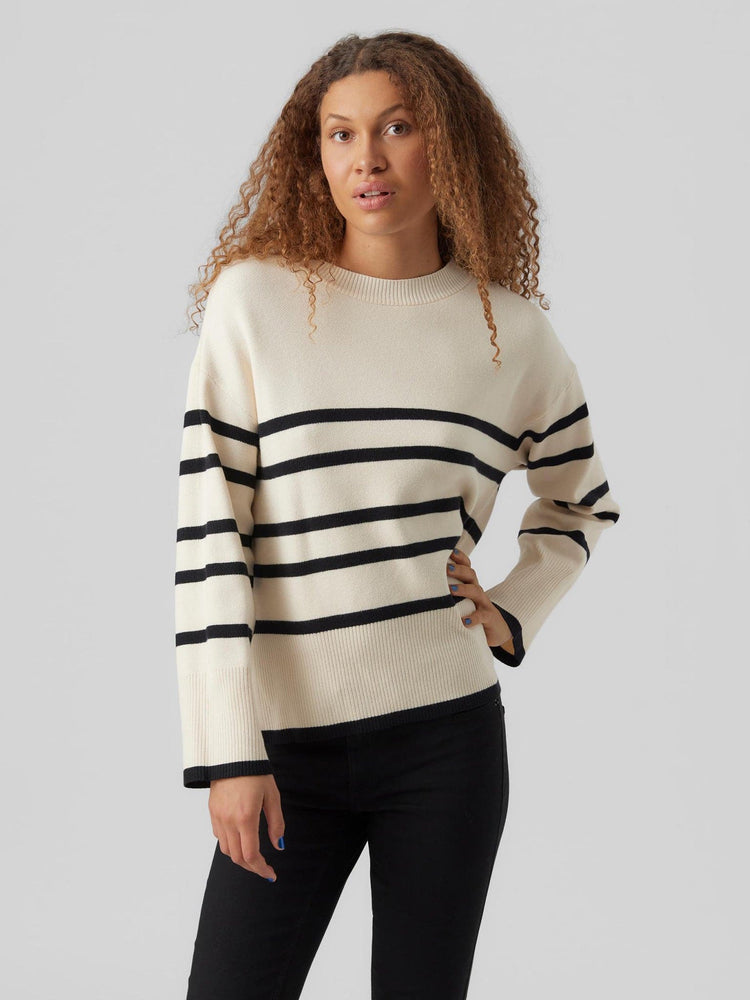 Γυναικεία μπλούζα πλεκτή VMSABA LS O-NECK STRIPE PULLOVER GA NOOS 10278319 | 10278319