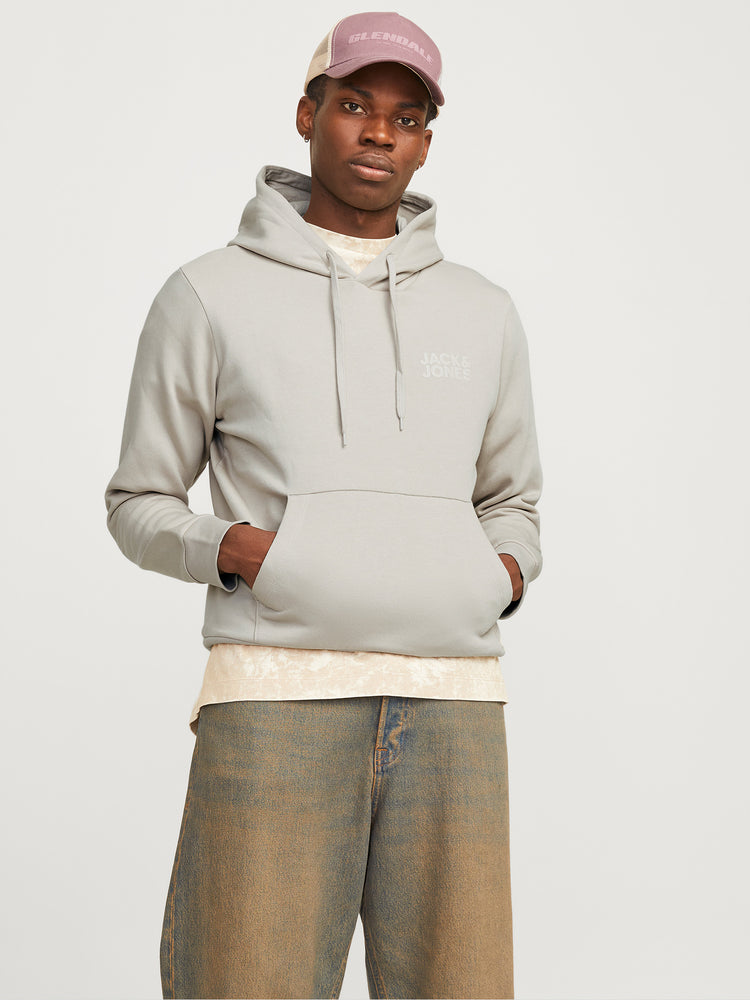 Ανδρικό φούτερ μπεζ τύπωμα JJECORP LOGO SWEAT HOOD NOOS 12152840 | 12152840