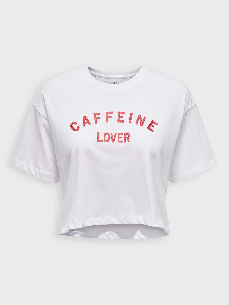 Γυναικεία μπλούζα crop caffeine lover ONLHENNY LIFE S/S BOXY CROP TOP BOX JRS 15327667  | 15327667