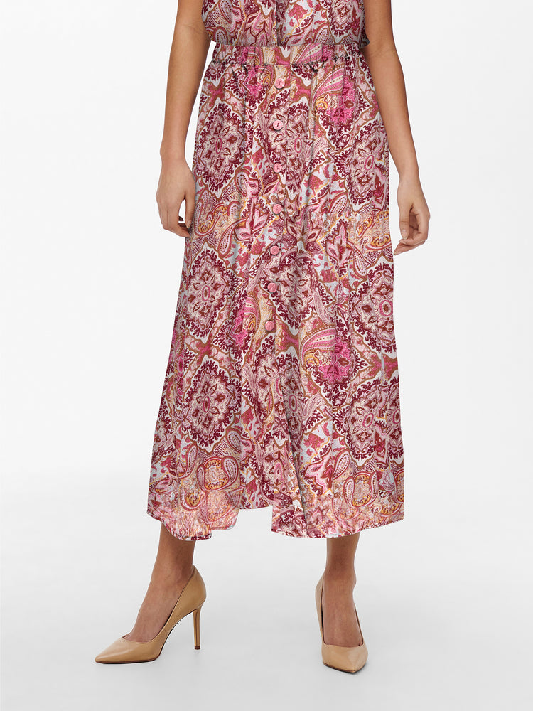 Γυναικεία φούστα εμπριμέ ONLNOVA LIFE VIS BUTTON SKIRT 15222223 | 15222223