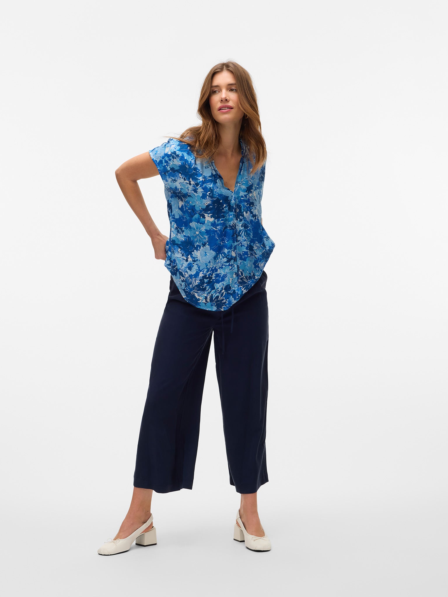 Γυναικεία ζιπ κιλότ VMTANYA HW 7/8 WIDE PANTS 10329981 | 10329981