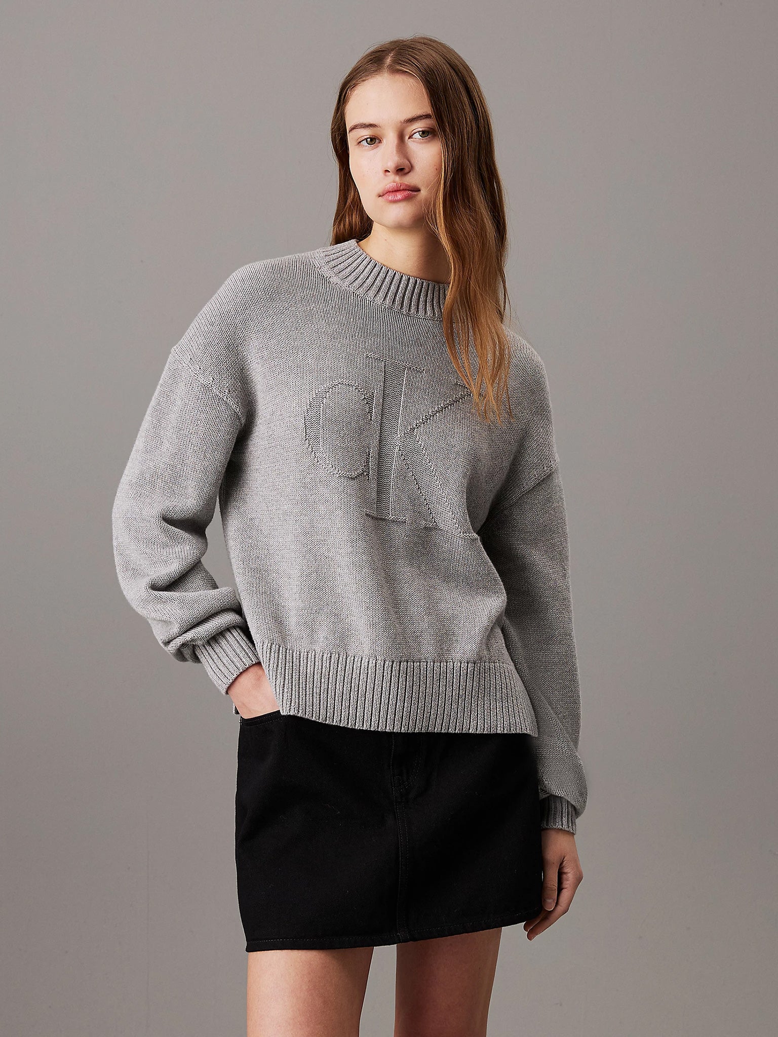 Γυναικεία μπλούζα πλεκτή CK INTARSIA LOOSE SWEATER J20J224224P41 | J20J224224P41