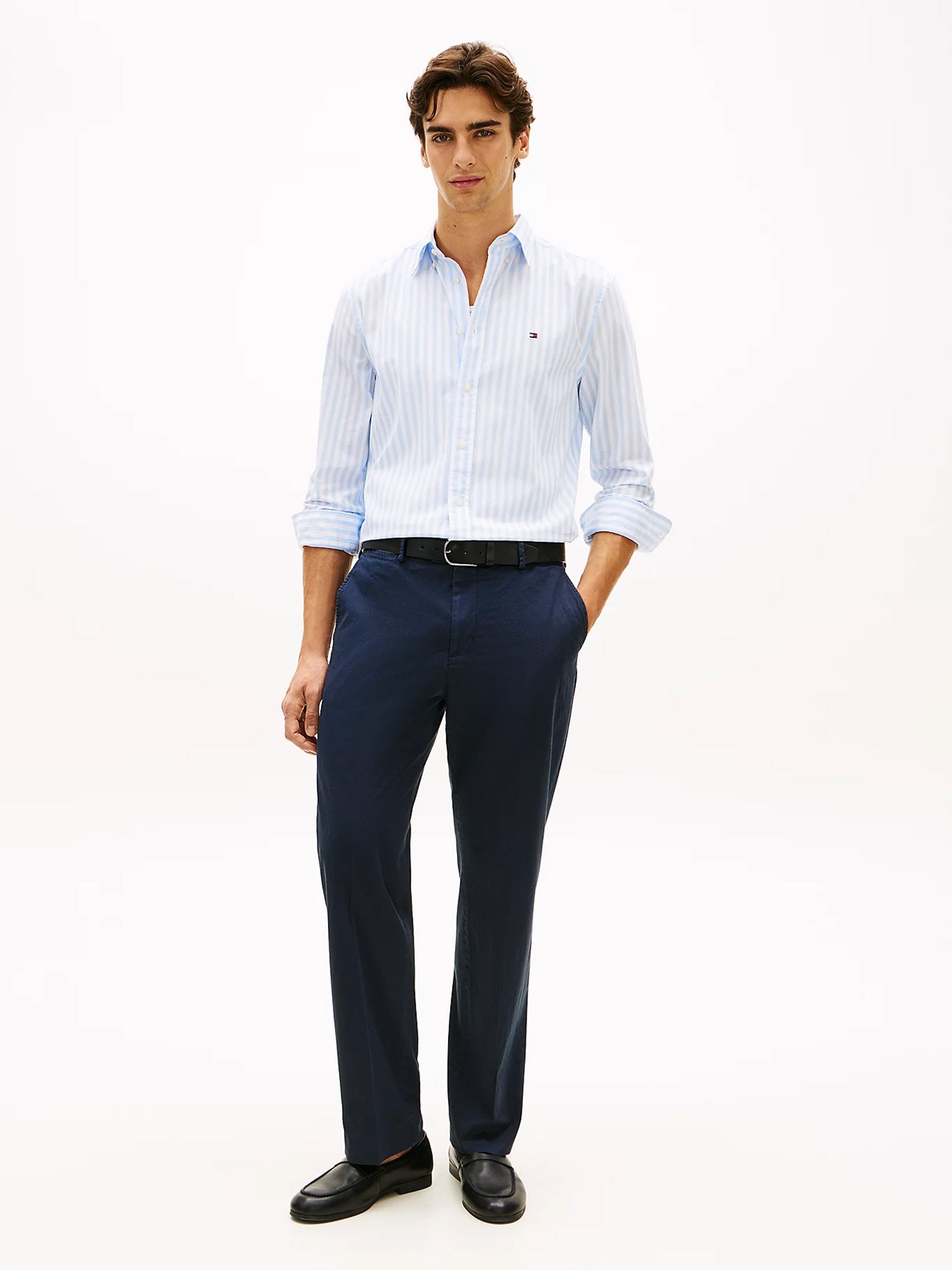 Ανδρικό πουκάμισο ριγέ FLEX POPLIN CLASSIC STP RF SHIRT MW0MW424400A4 | MW0MW424400A4