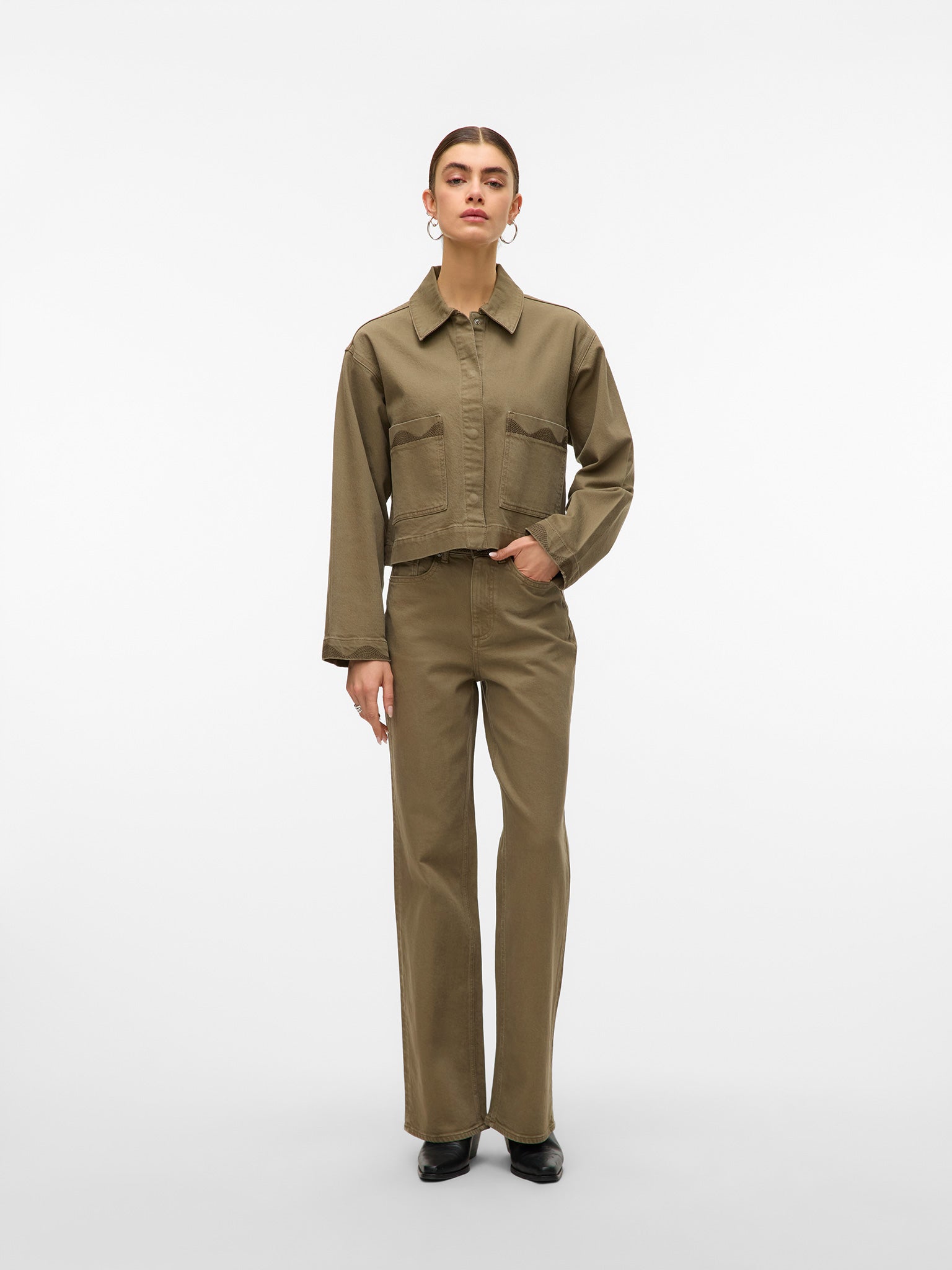 Γυναικείο τζάκετ crop VMTYLLA LS COLORED DNM JACKET 10332455 | 10332455