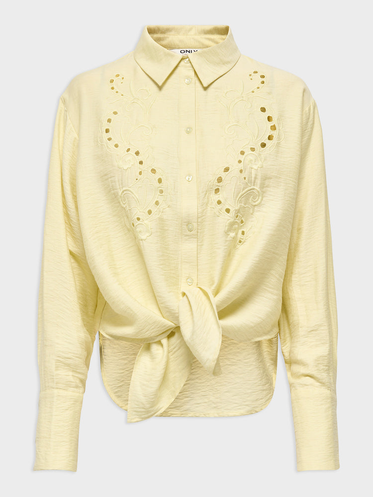 Γυναικείο πουκάμισο λινό ONLBIRONA LINO L/S TIE SHIRT WVN 15365768 | 15365768