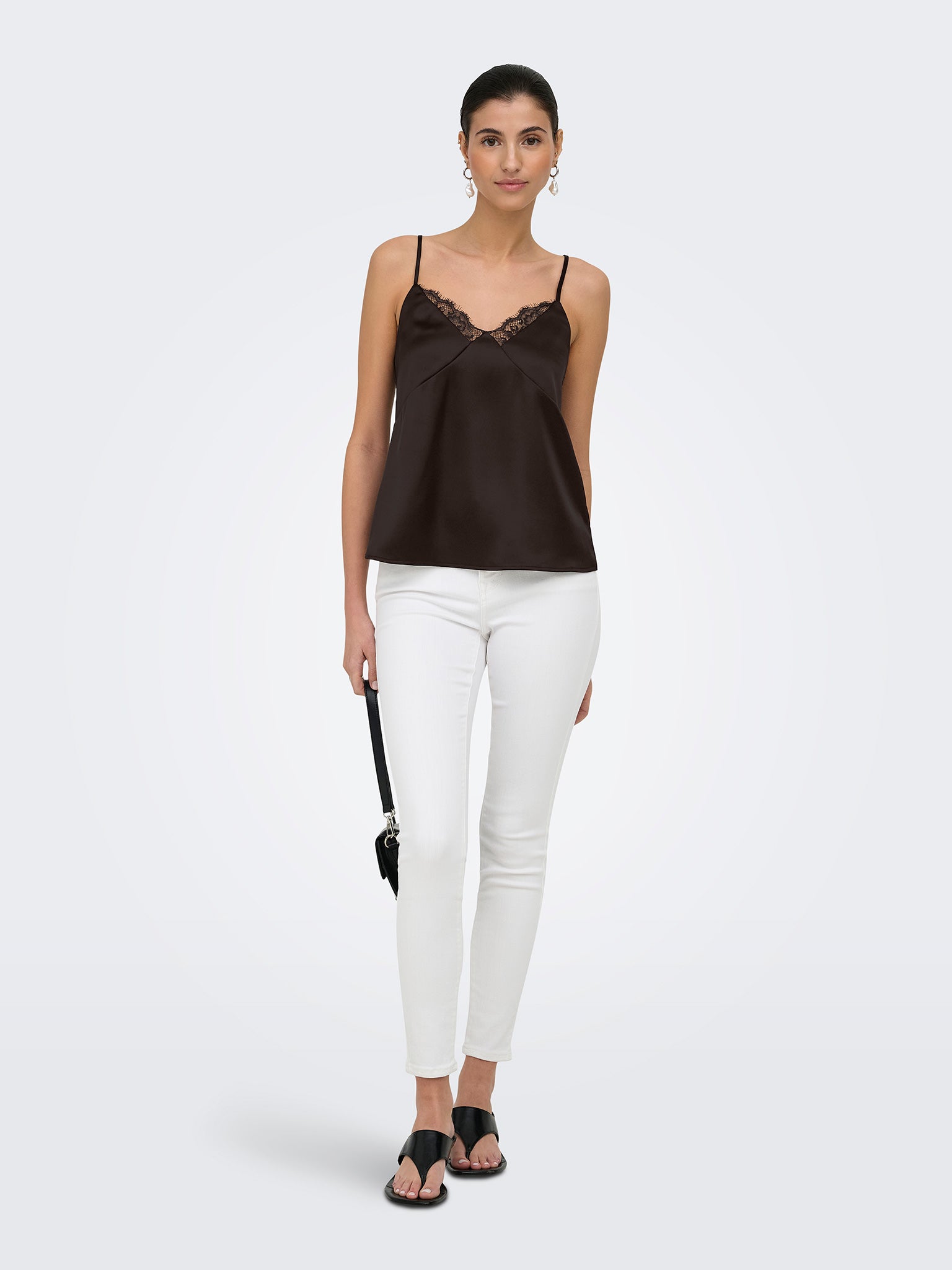Γυναικείο top με δαντέλα ONLFARAYA STRAP LACE SATIN TOP 15380254 | 15380254