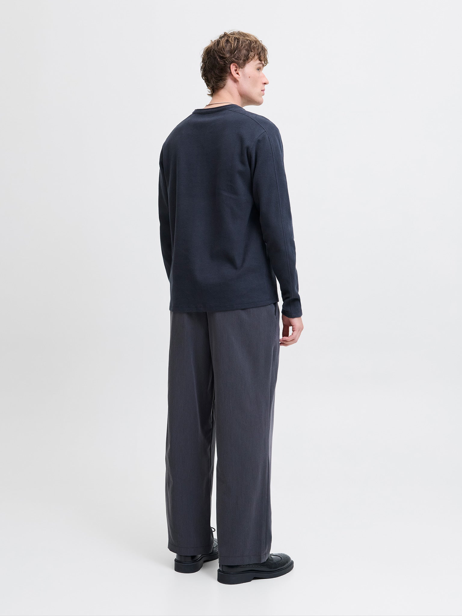 Ανδρική μπλούζα dark navy JPRBLUTYRELL LS HENLEY TEE 12266583 | 12266583
