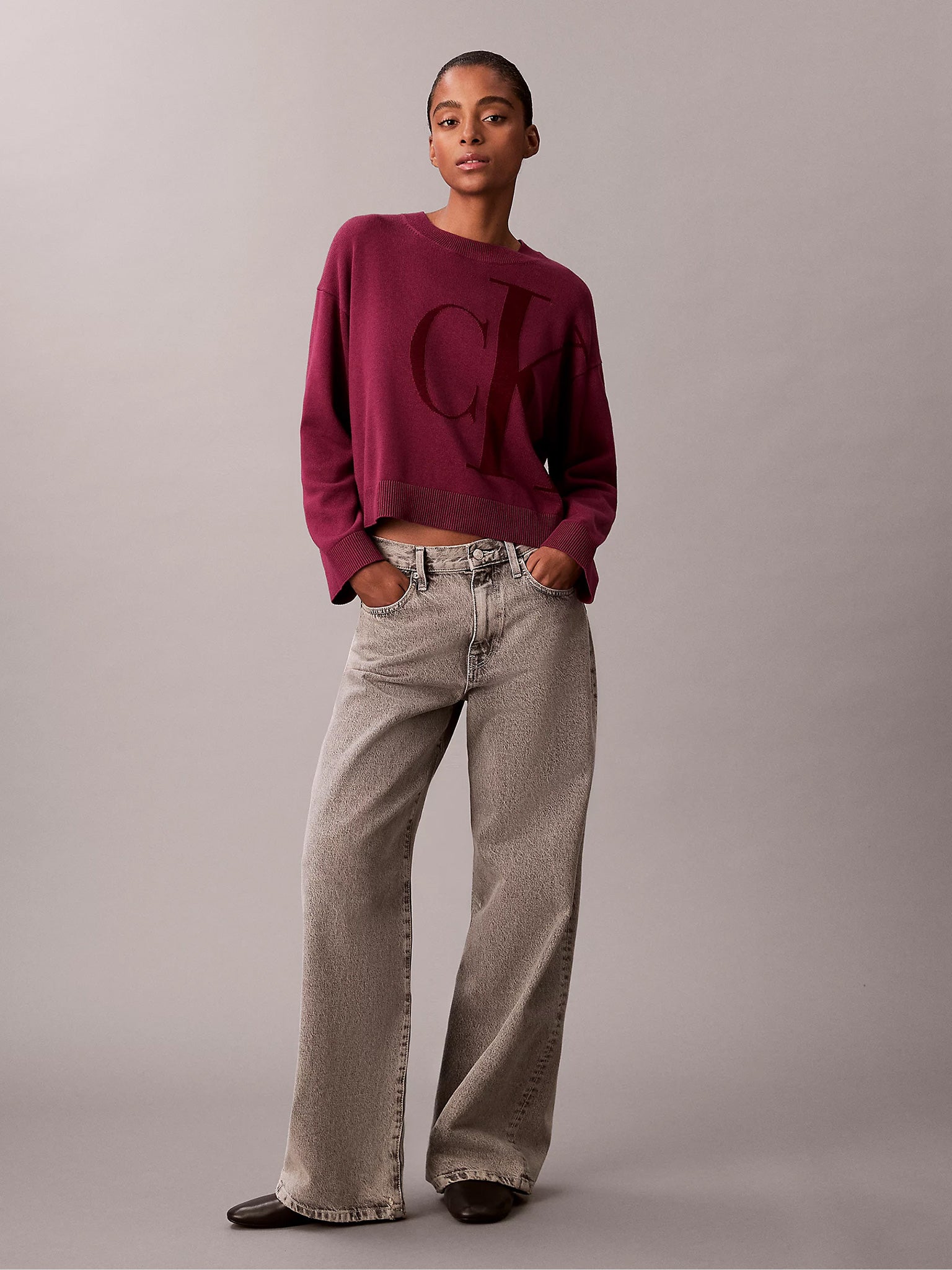 Γυναικεία μπλούζα πλεκτή Long Sleeve Smooth Cotton CK LV047E304G2E5 | LV047E304G2E5