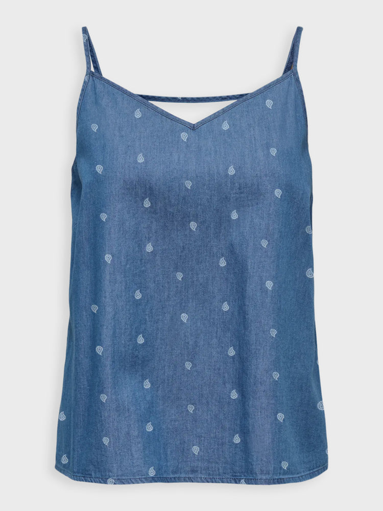 Γυναικείο top σταμπωτό ONLNOVA AZURE SINGLET WVN 15370334 | 15370334