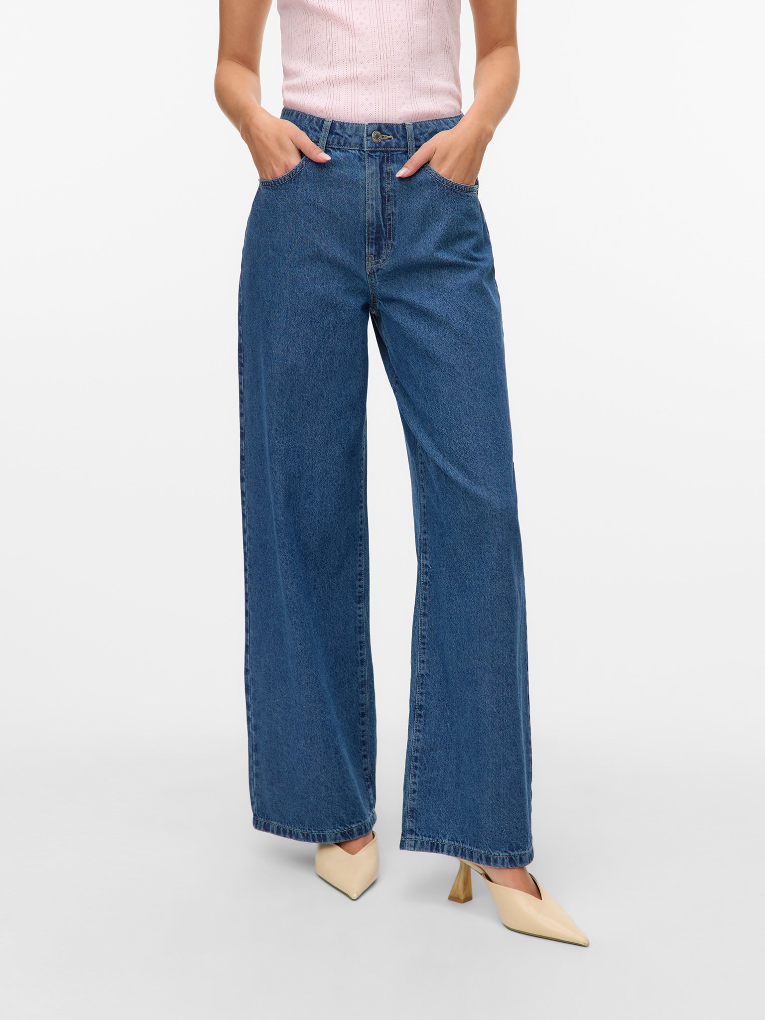 Γυναικείο παντελόνι τζιν medium blue VMKIRSA IDA HR WIDE JEANS MIX 10335361 | 10335361