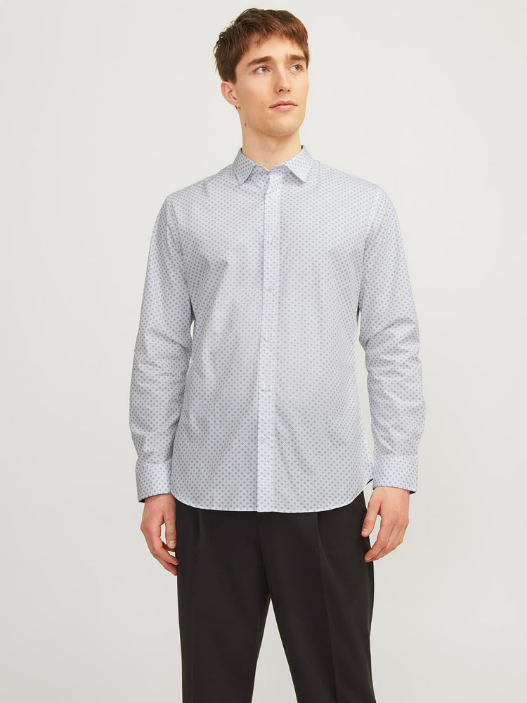 Ανδρικό πουκάμισο μικροσχέδιο JJJOE PRINT SHIRT LS SS24 12254540 | 12254540