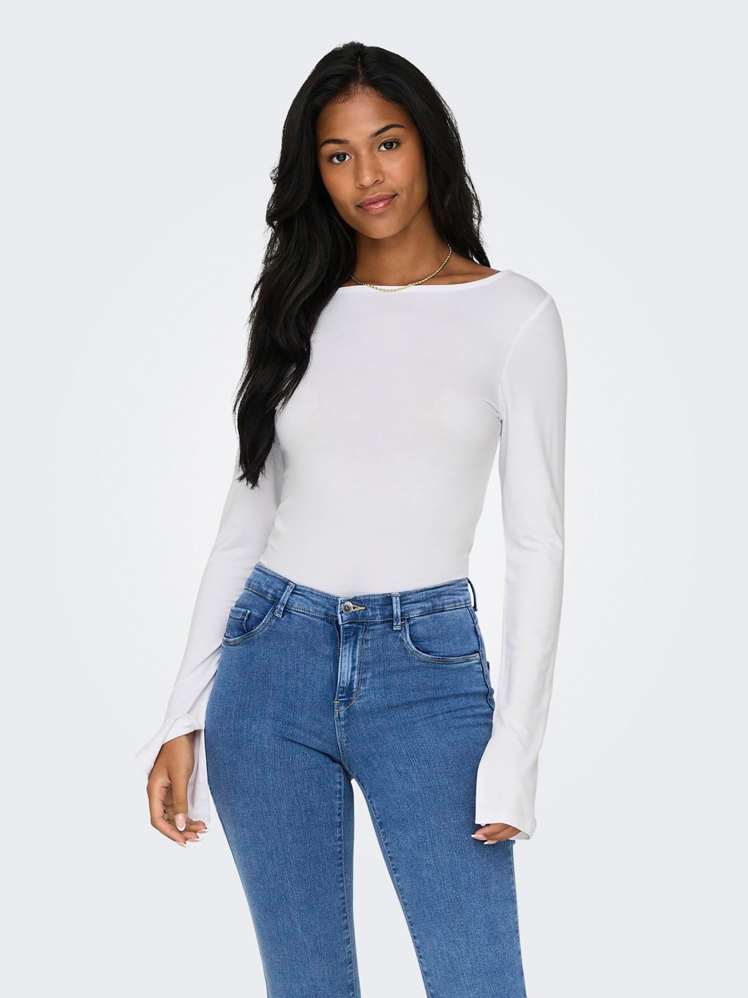 Γυναικεία μπλούζα μακό ONLFELINA L/S BOATNECK SLIT TOP CS JRS 15336321 | 15336321