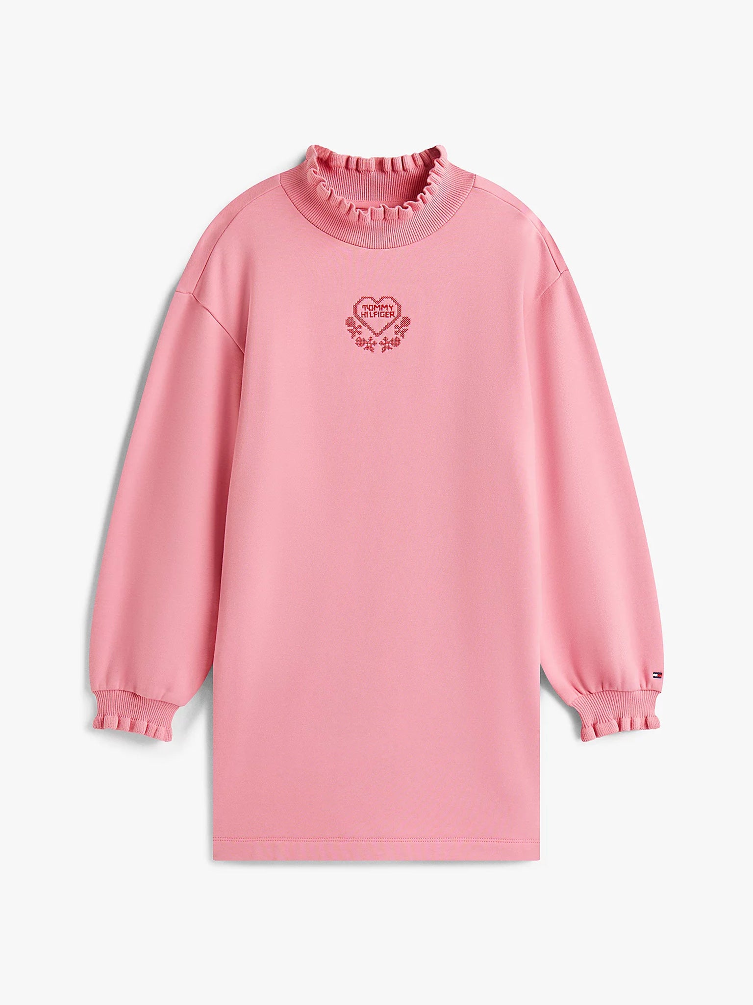 Παιδικό φόρεμα φούτερ RUFFLE NECK KNIT DRESS LS KG0KG08795THC | KG0KG08795THC
