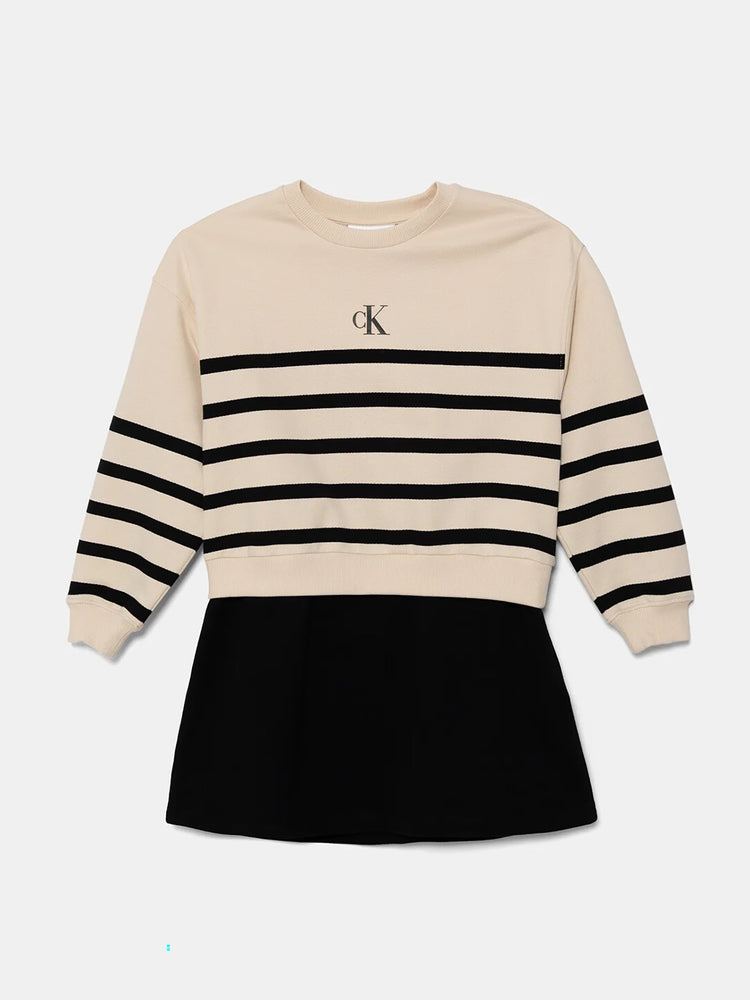 Εφηβικό φόρεμα φούτερ CK LS RELAXED TERRY DRESS IG0IG029630K4 | IG0IG029630K4