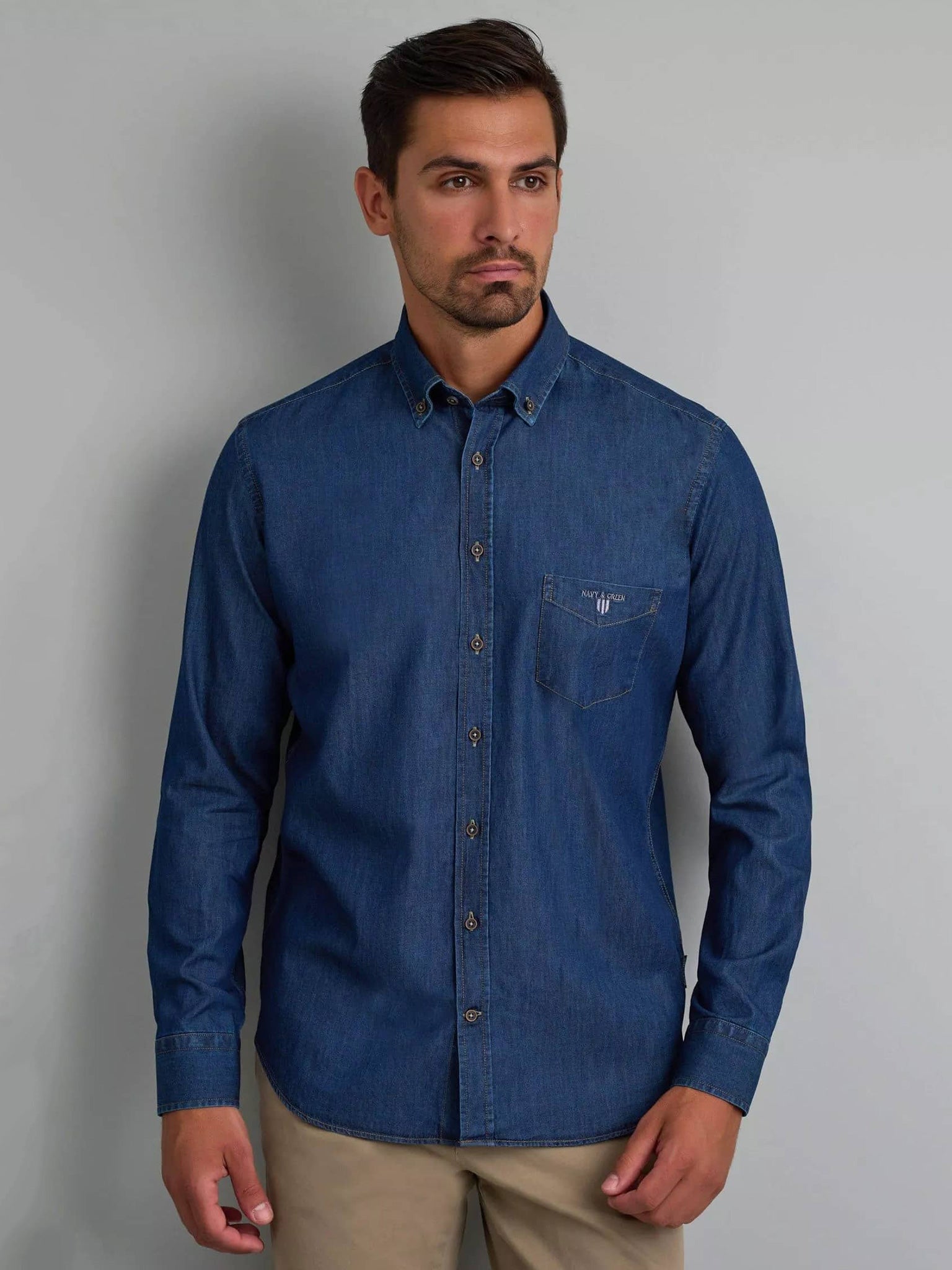 Ανδρικό πουκάμισο τζιν 24NG.SD97/1B.2 | 24NG.SD97/1B.2
