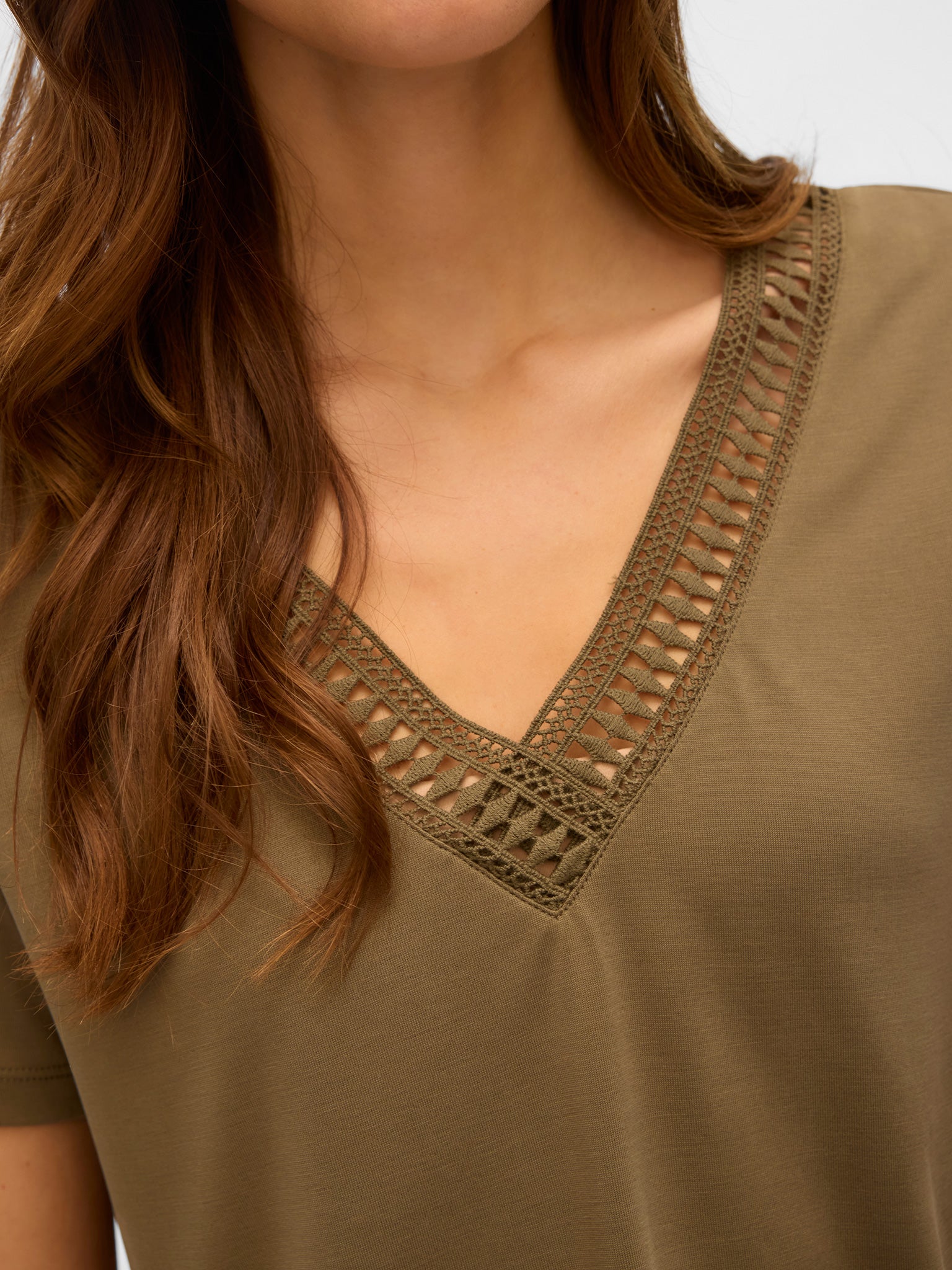 Γυναικεία μπλούζα VMSAVANNAH LACE 2-WAY SS TOP JRS 10329687 | 10329687